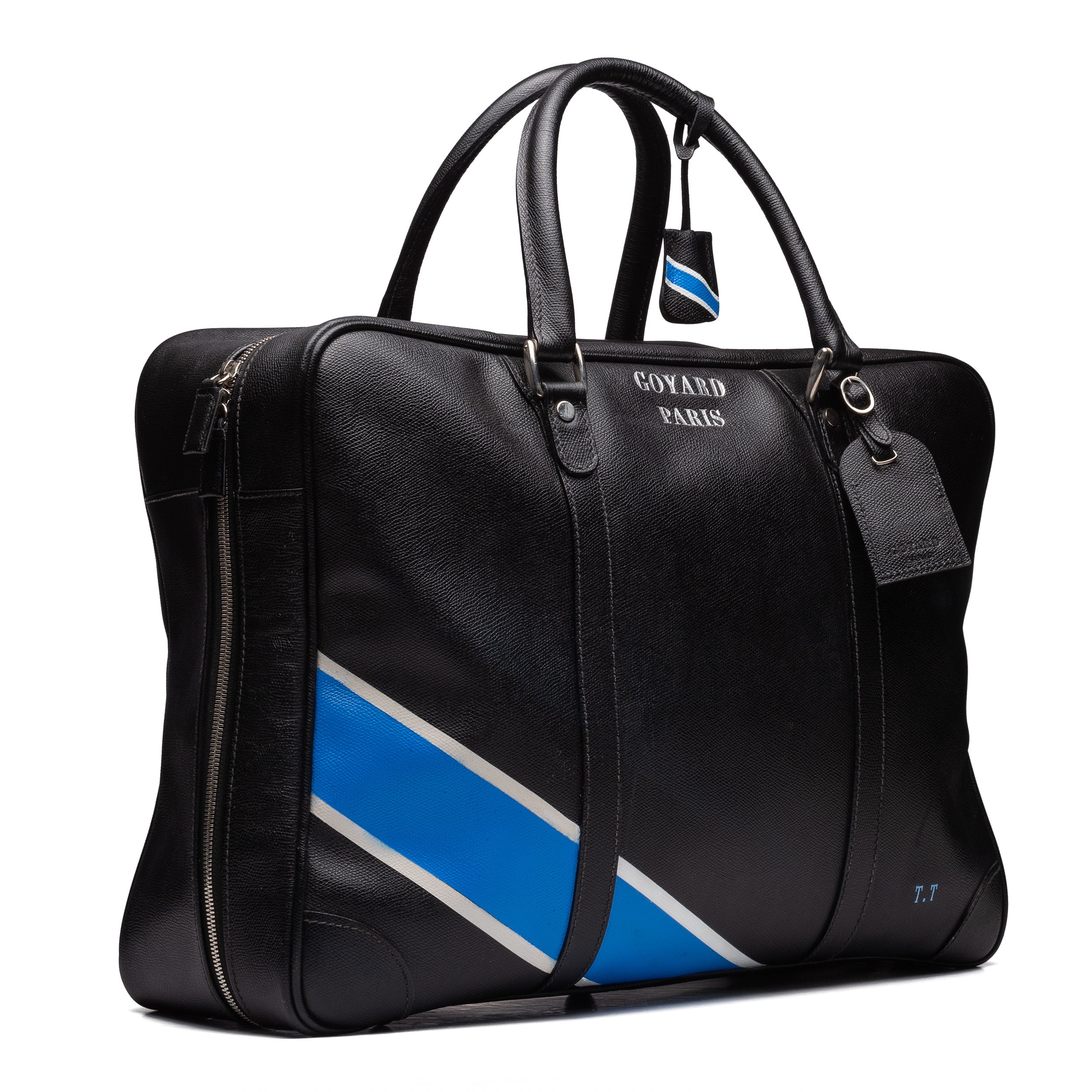 Ultra Rare GOYARD Paris Handmade Black Leather Carry-On Travel Cabin Bag GOYARD