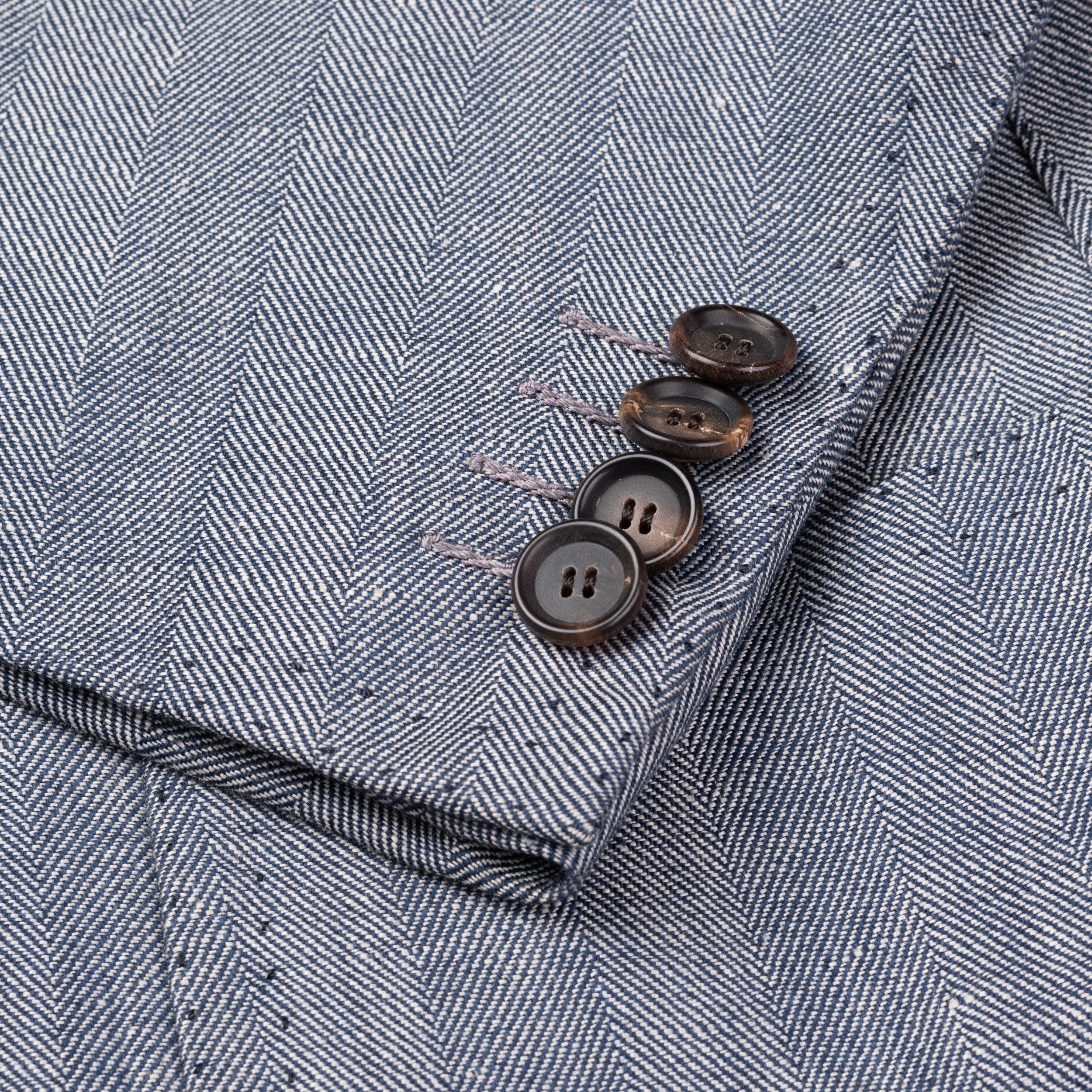 CESARE ATTOLINI Blue Gray Herringbone Wool Linen Unlined Blazer Jacket 50 NEW 40 CESARE ATTOLINI