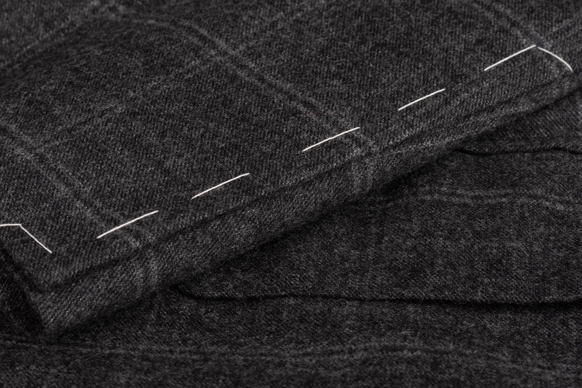 D'AVENZA Handmade Gray Plaid Wool Flannel DB Jacket Sport Coat