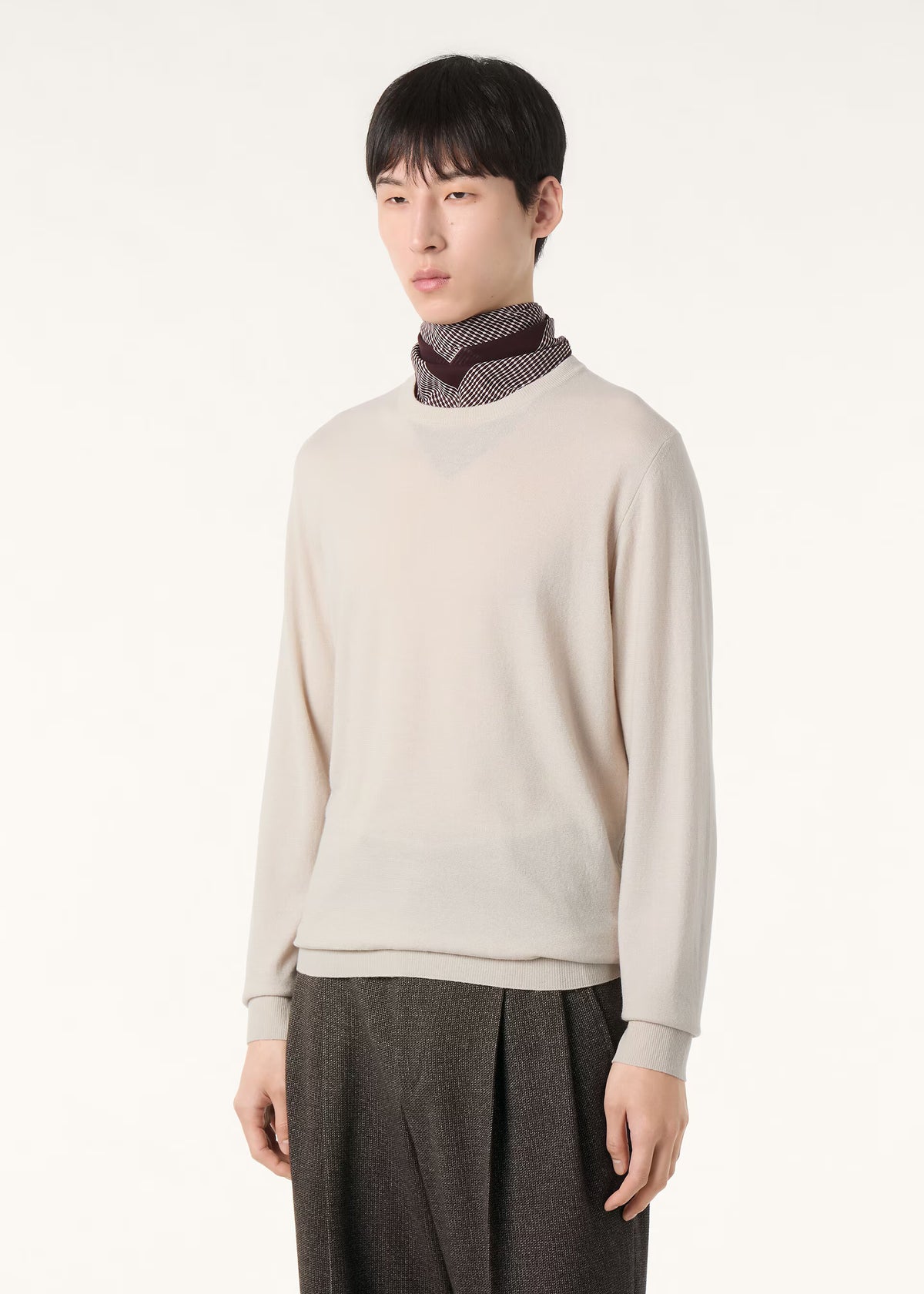 LORO PIANA Beige Baby Cashmere Classic Crewneck Sweater NEW