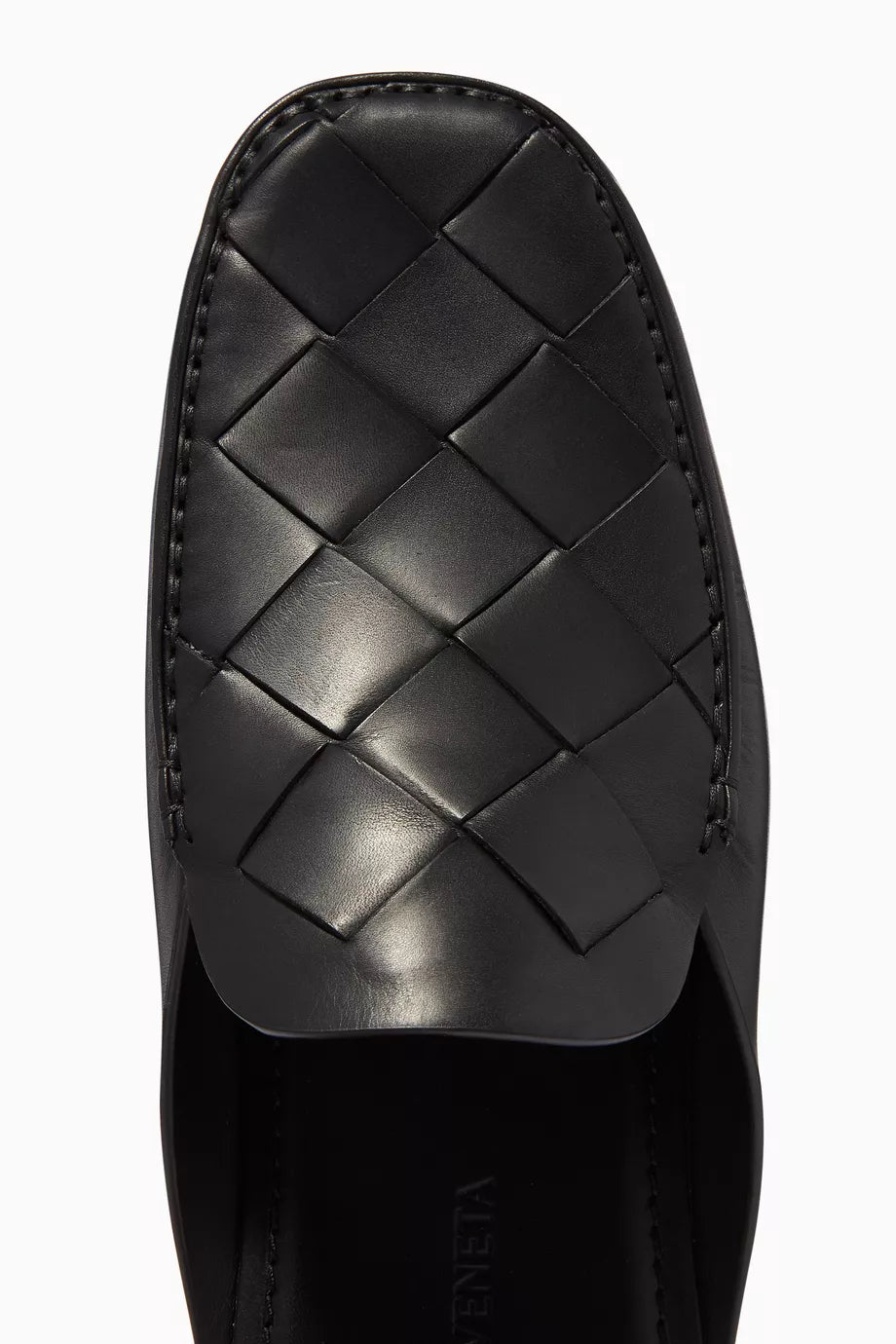 BOTTEGA VENETA DOUGLAS Black Woven Open-back Loafers Leather Slipper Shoes