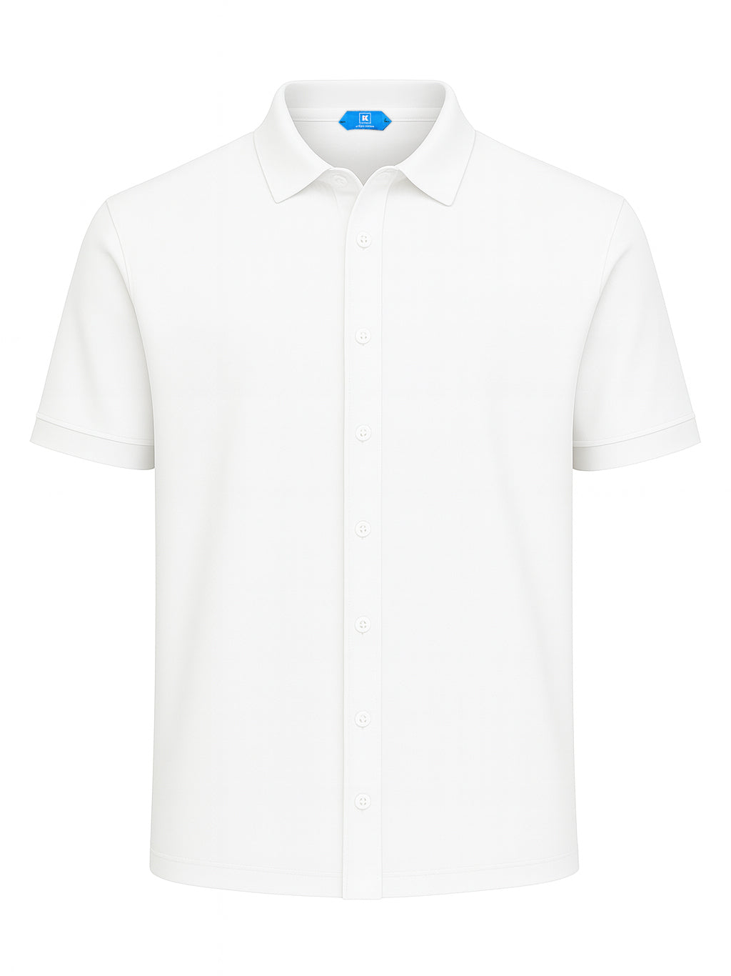 KITON KIRED "Capri" White Exclusive Crepe Cotton Short Sleeve Shirt