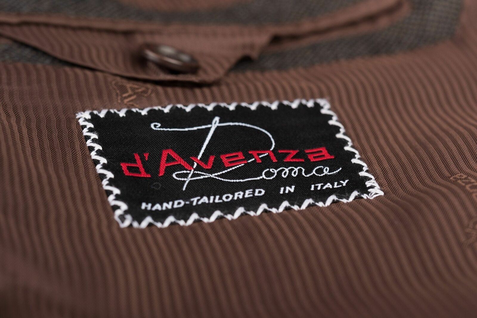 D'AVENZA Roma Handmade Brown Birdseye Wool Jacket Short Fit