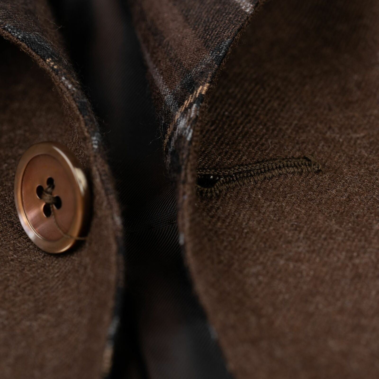 ISAIA "Sanita" Brown "Natural Black Sheep" Wool Shawl Collar Suit 48 NEW US 38