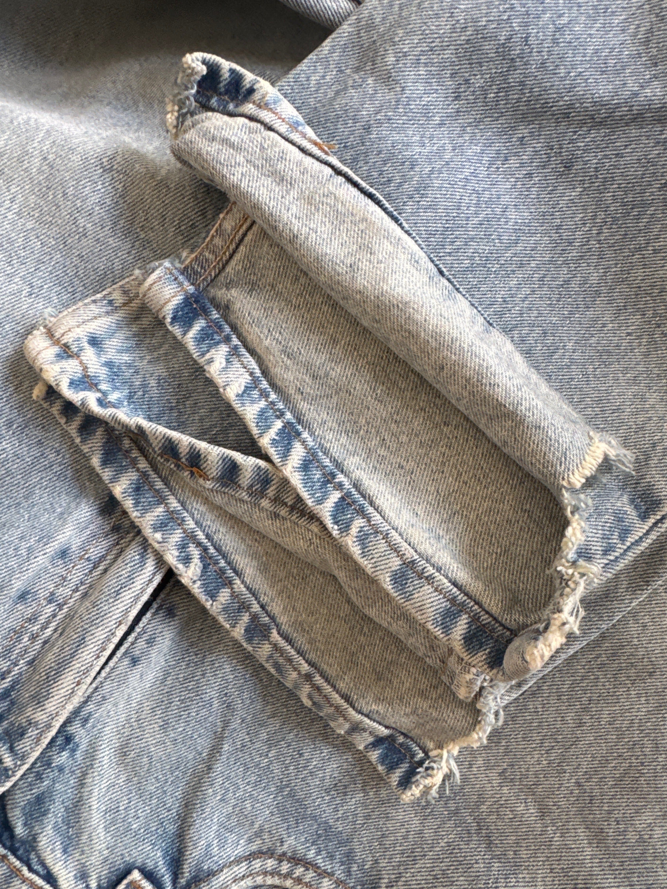 LEVI'S 505 Made in USA Faded Blue Cotton Jeans
