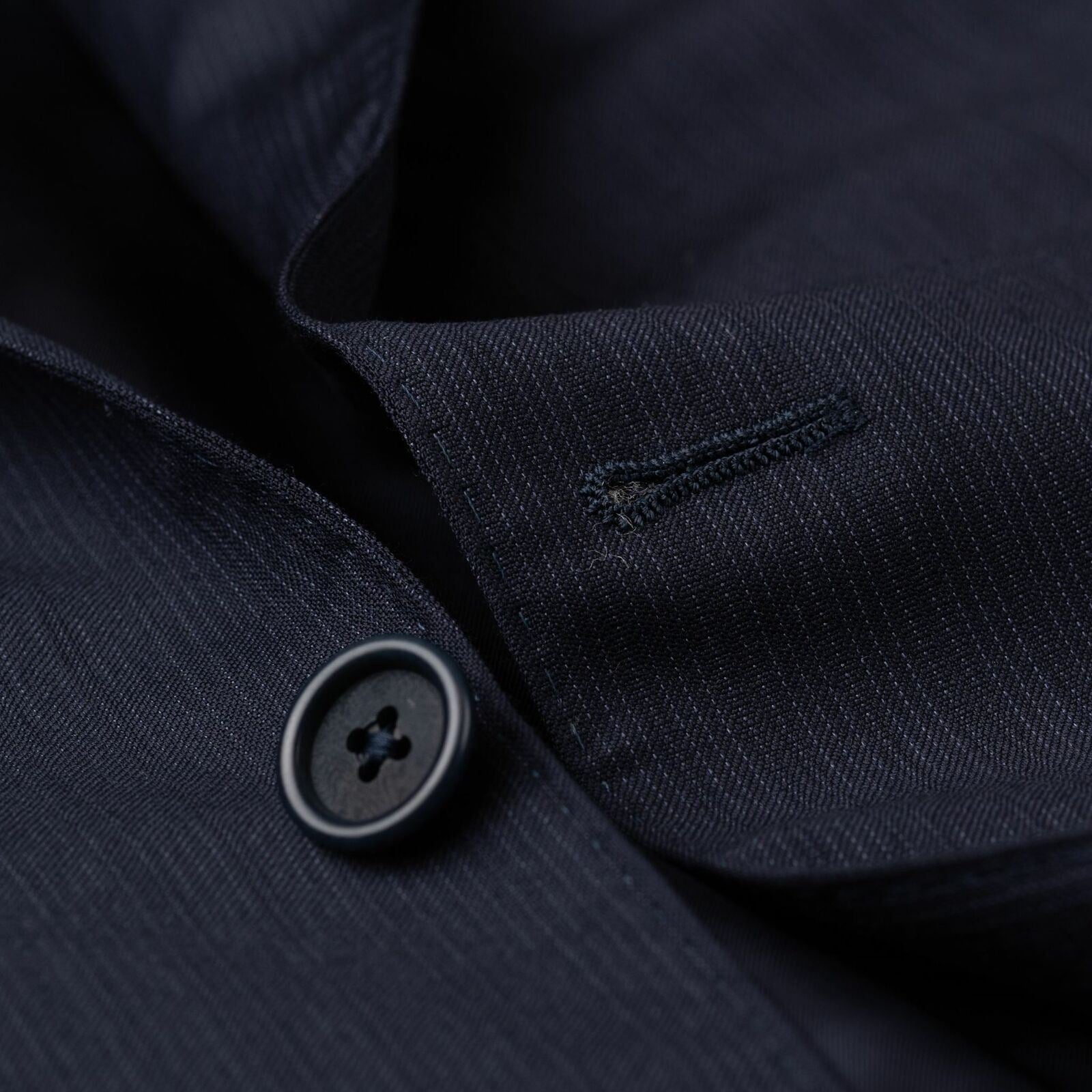 ISAIA Napoli "Base S" Navy Blue Striped Wool Super 120's Jacket