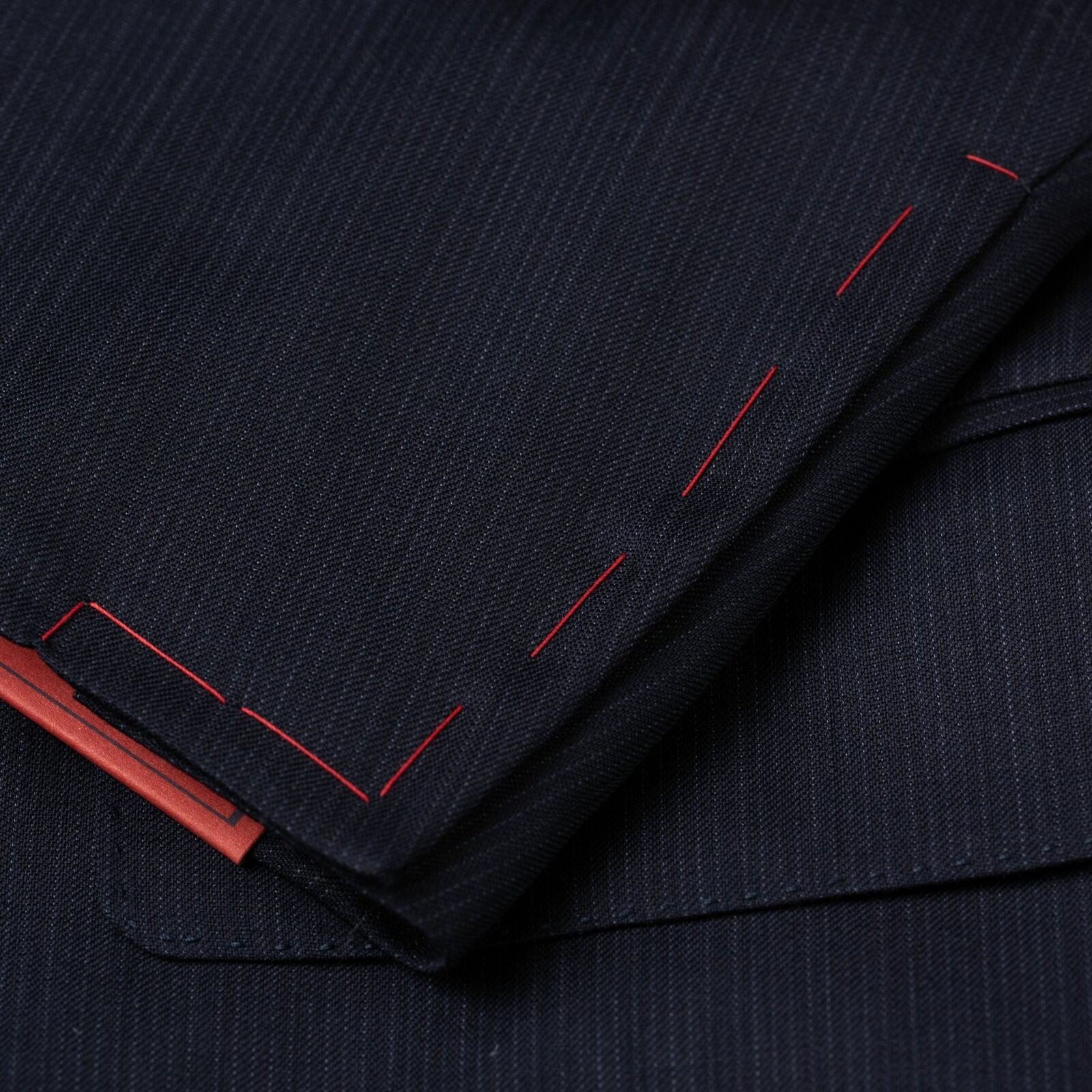 ISAIA Napoli "Base S" Navy Blue Striped Wool Super 120's Jacket