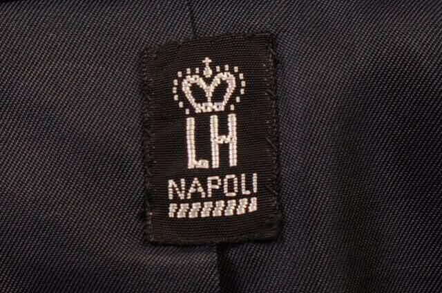 LH RUBINACCI Napoli Blue Striped Bespoke Business Suit EU 50 US 38 40 Short