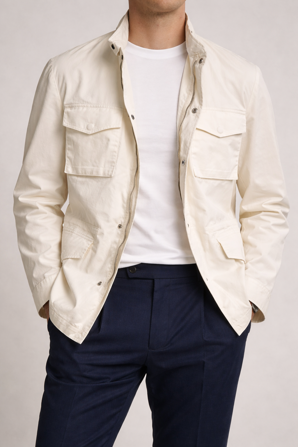 PIETRA SALATA Napoli "Sahara" Cream Safari Jacket Field Coat