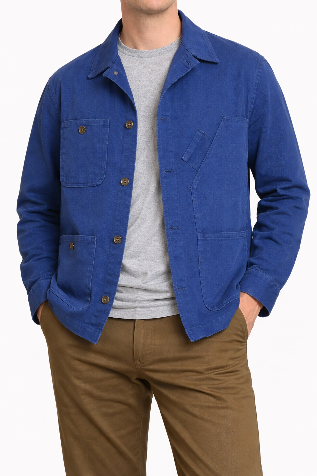 PIETRA SALATA Napoli Blue Multi Pocket Work Jacket  Chore-Coat