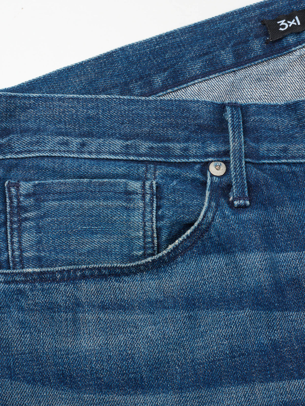 3x1 M3 Blue Denim Selvedge Slim Straight Fit Jeans Pants US 33