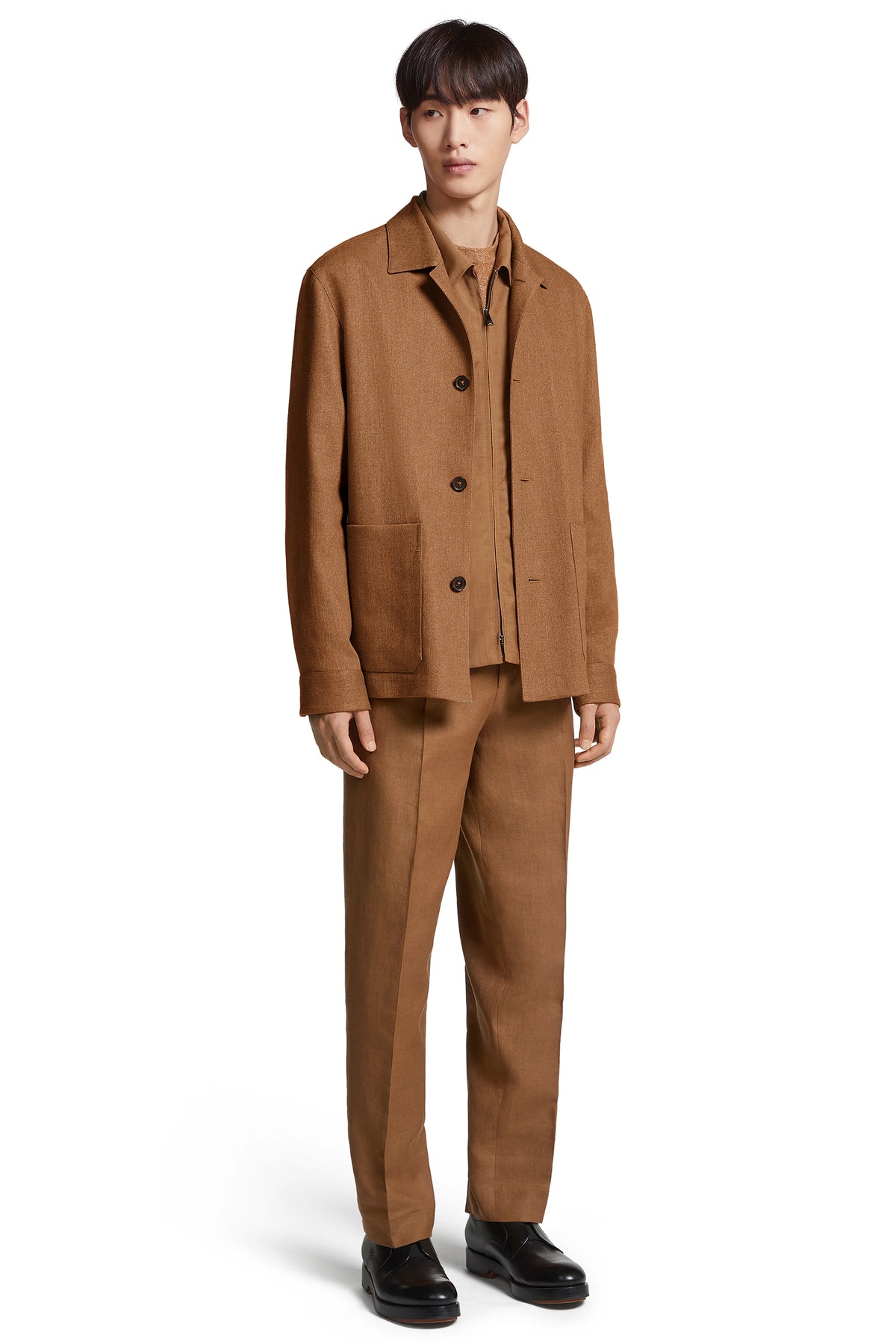 ZEGNA Vicuna Color Silk-Linen-Wool Overshirt  Chore Jacket NEW