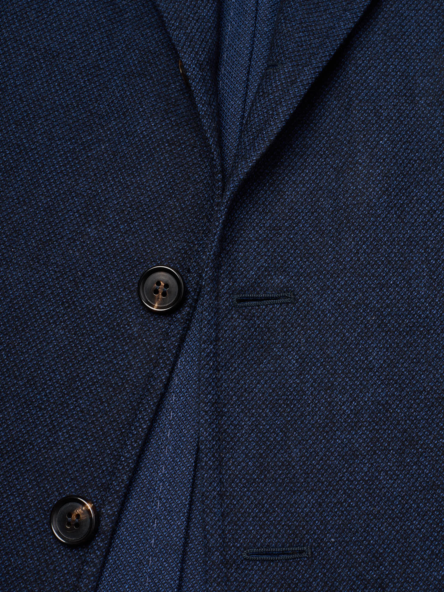 STILE LATINO "Vincenzo" Blue Birdseye Cotton Slim Fit Jacket