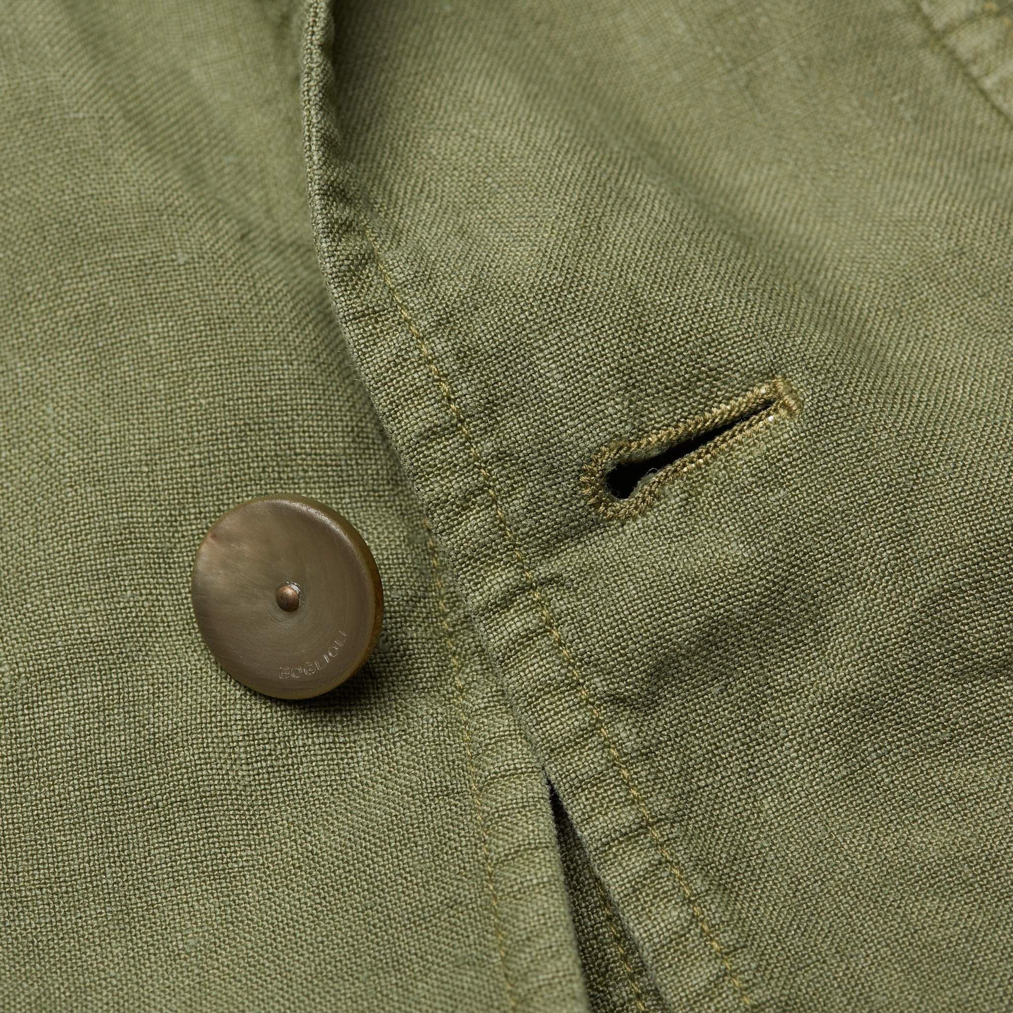 BOGLIOLI Milano Green Linen Safari Jacket Coat EU 50 NEW US M