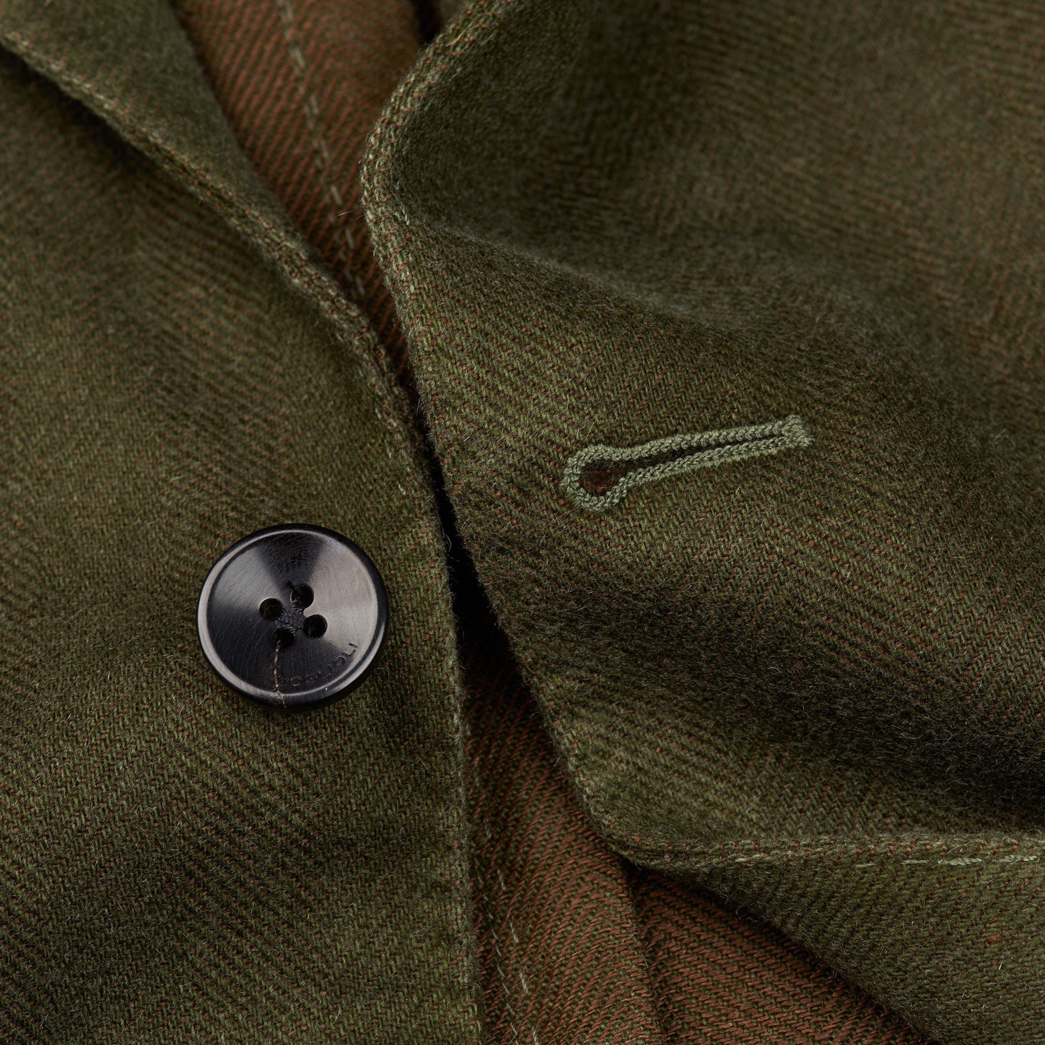 BOGLIOLI "K. Jacket" Green Herringbone Cashmere-Linen Peak Lapel Jacket 48 NEW 3