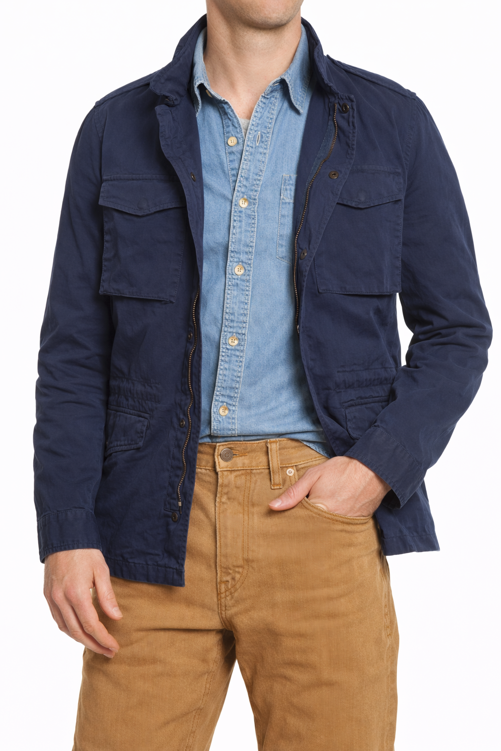 PIETRA SALATA Napoli "Sahara" Navy Blue Safari Field Jacket