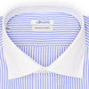 VANNUCCI Milano Blue Bengal Striped Cotton Dress Shirt EU 41 NEW US 16