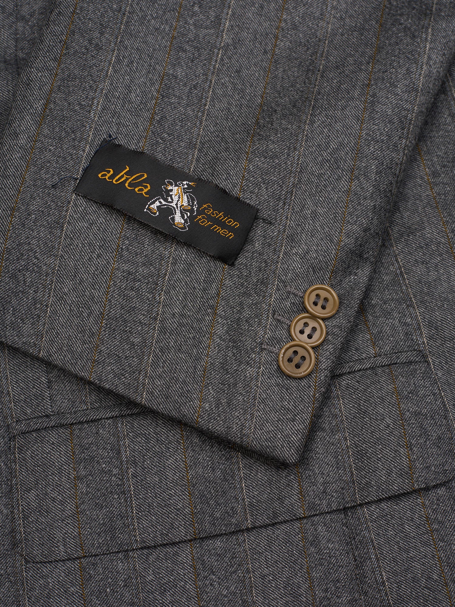 ABLA for Sir Wilson Gray Herringbone Wool Cashmere Suit