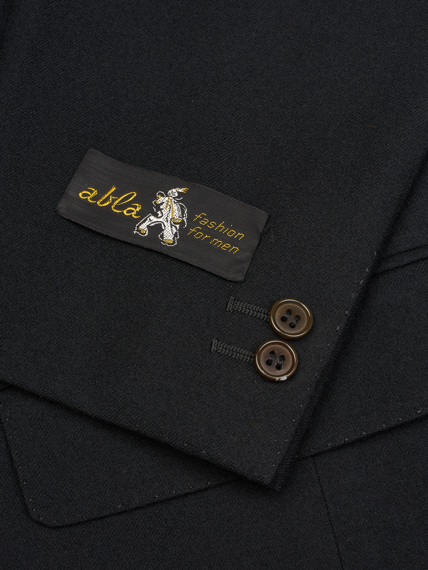 ABLA for Sir Wilson Handmade Black Wool Business Suit