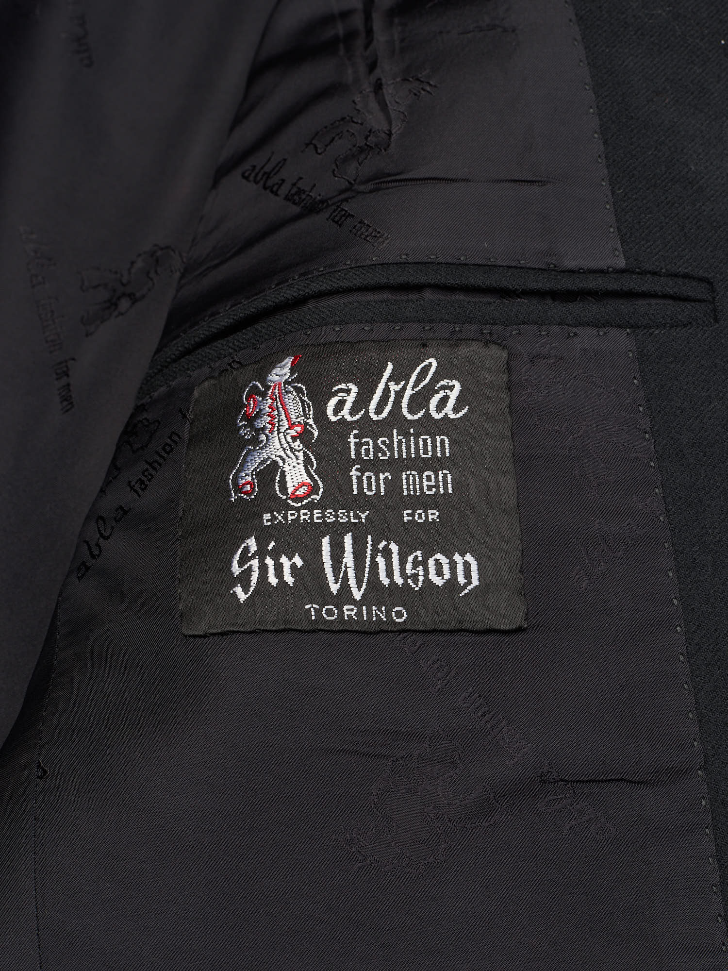 ABLA for Sir Wilson Handmade Black Wool Business Suit