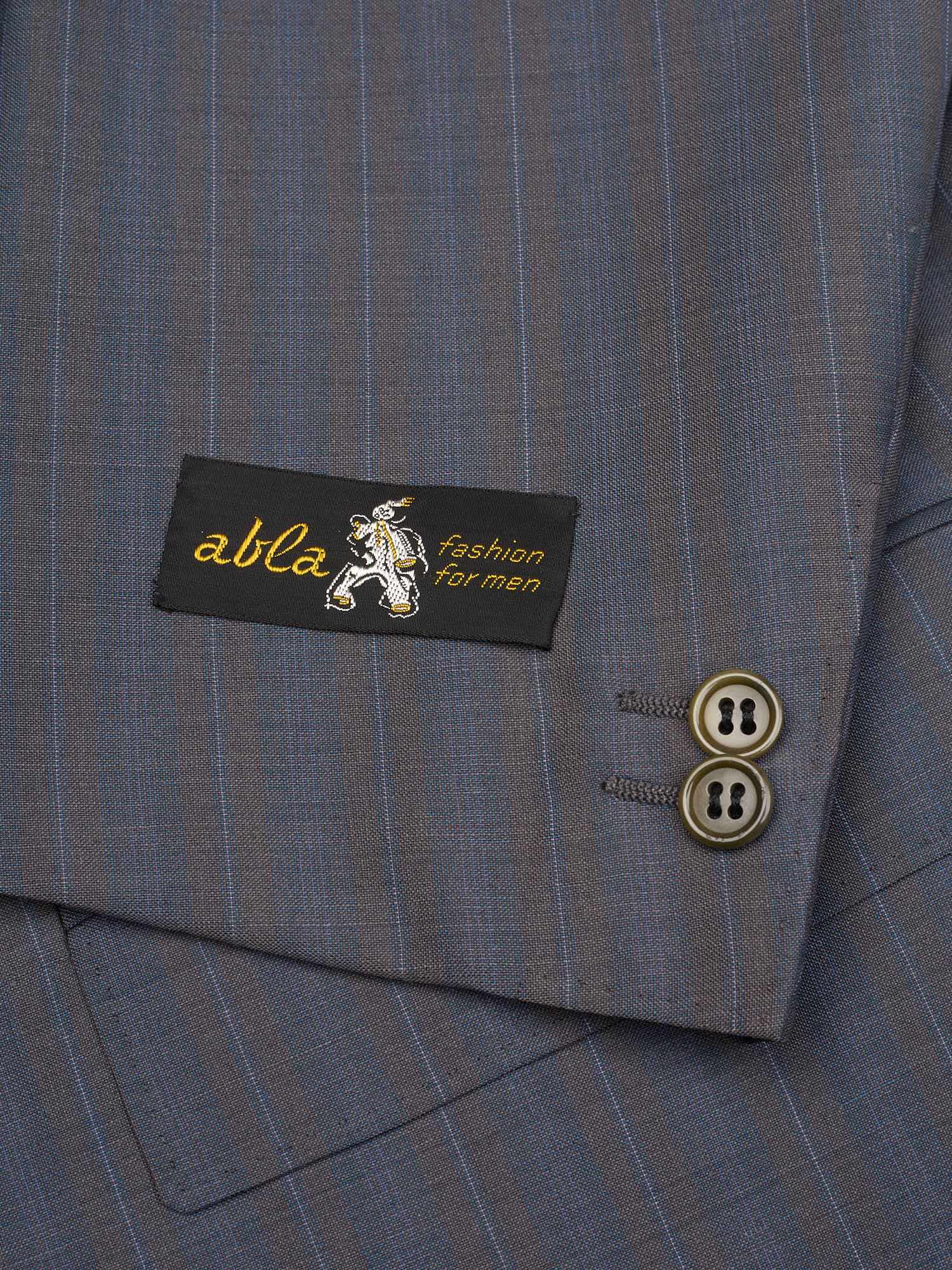 ABLA for Sir Wilson Handmade Blue Striped Wool–Mohair Business Suit