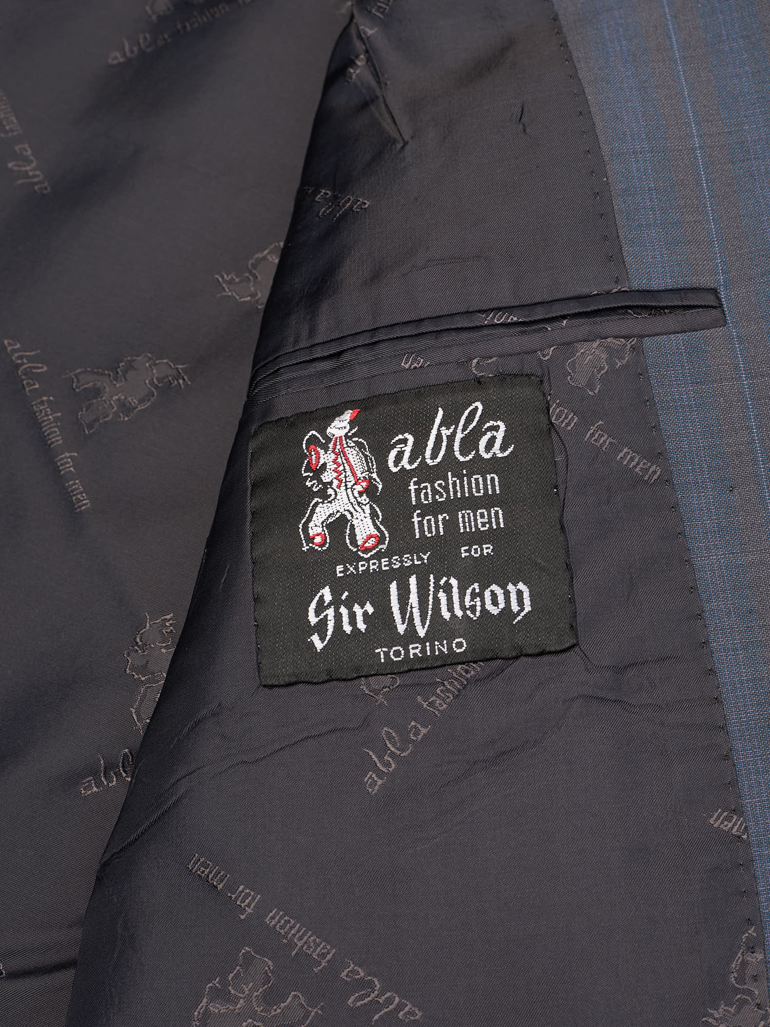 ABLA for Sir Wilson Handmade Blue Striped Wool–Mohair Business Suit