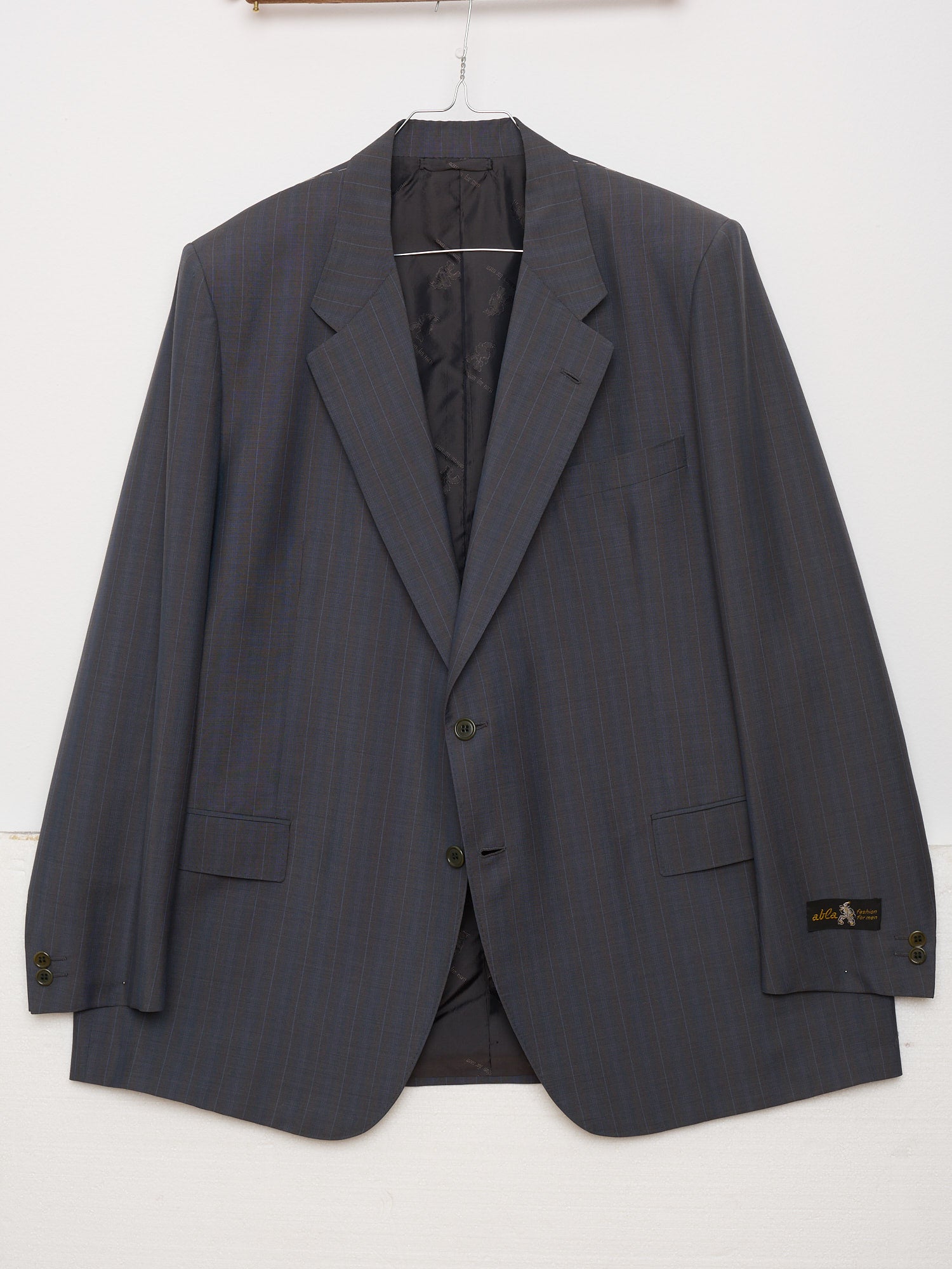 ABLA for Sir Wilson Handmade Blue Striped Wool–Mohair Business Suit