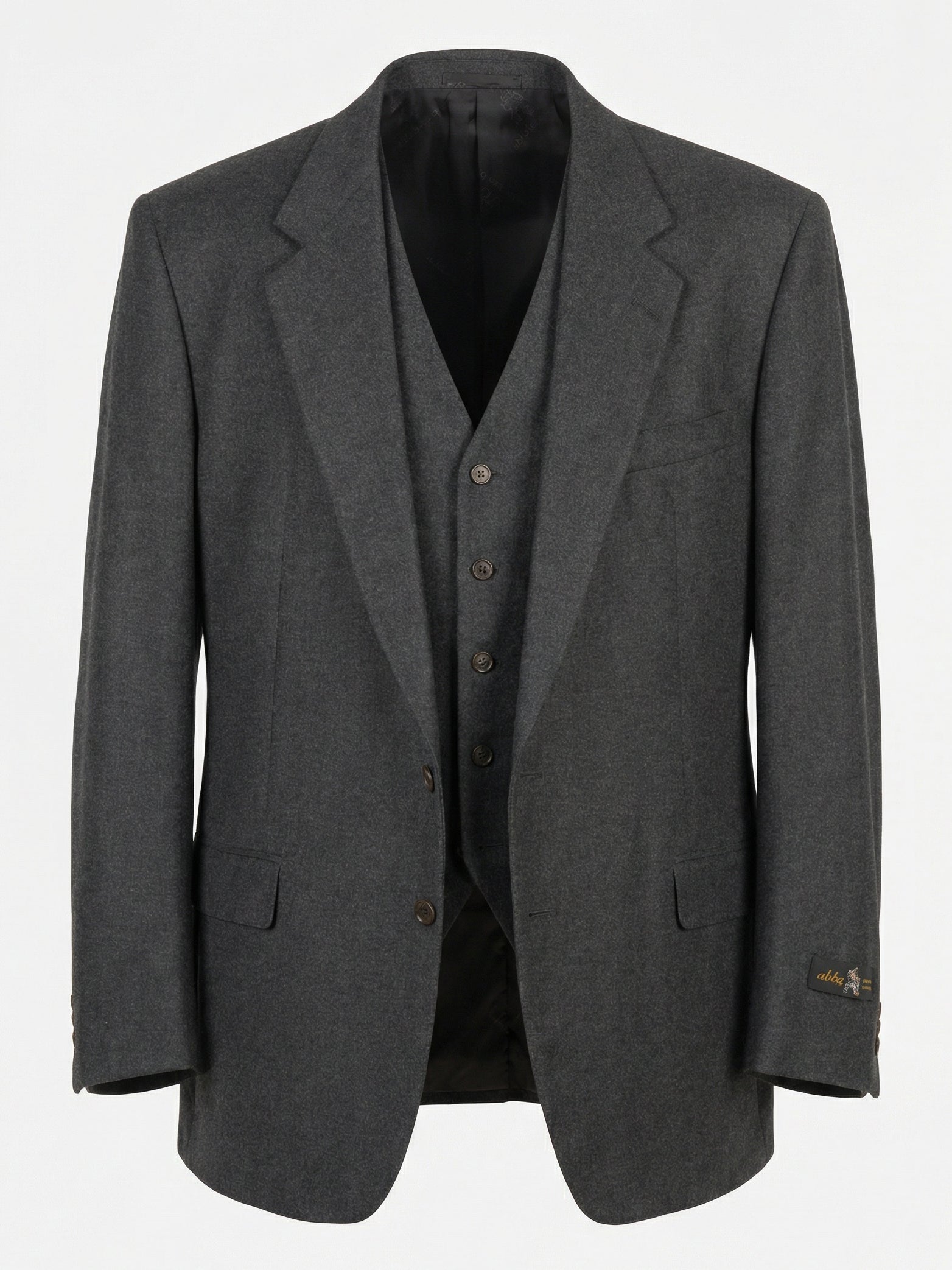 ABLA for Sir Wilson Handmade Gray Wool–Cashmere Flannel 3 Piece Suit