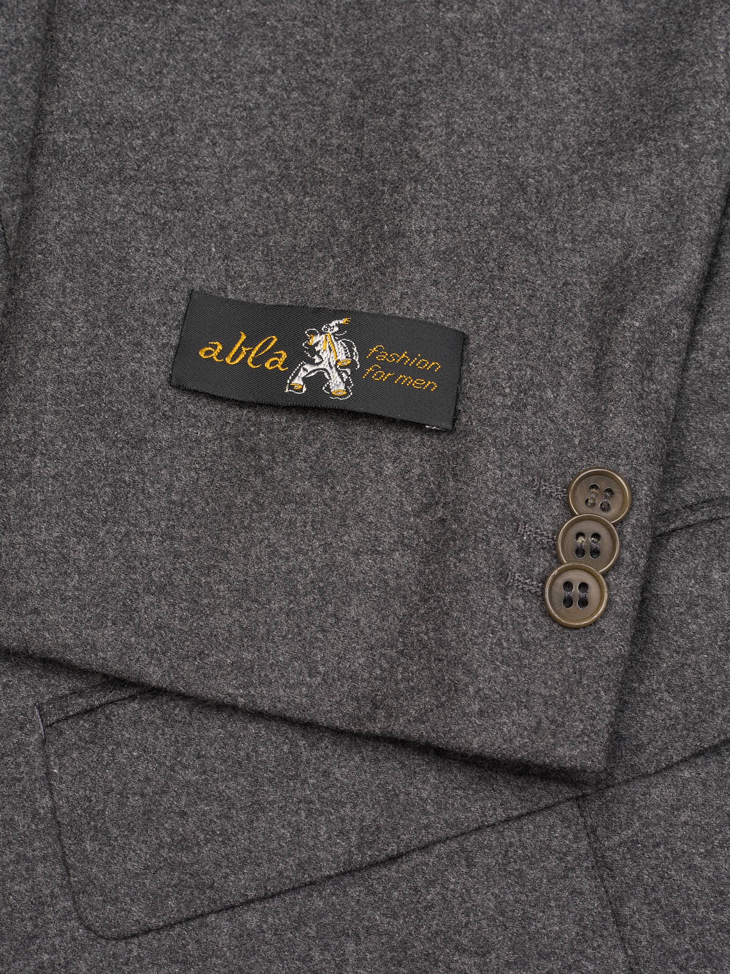 ABLA for Sir Wilson Handmade Gray Wool–Cashmere Flannel 3 Piece Suit