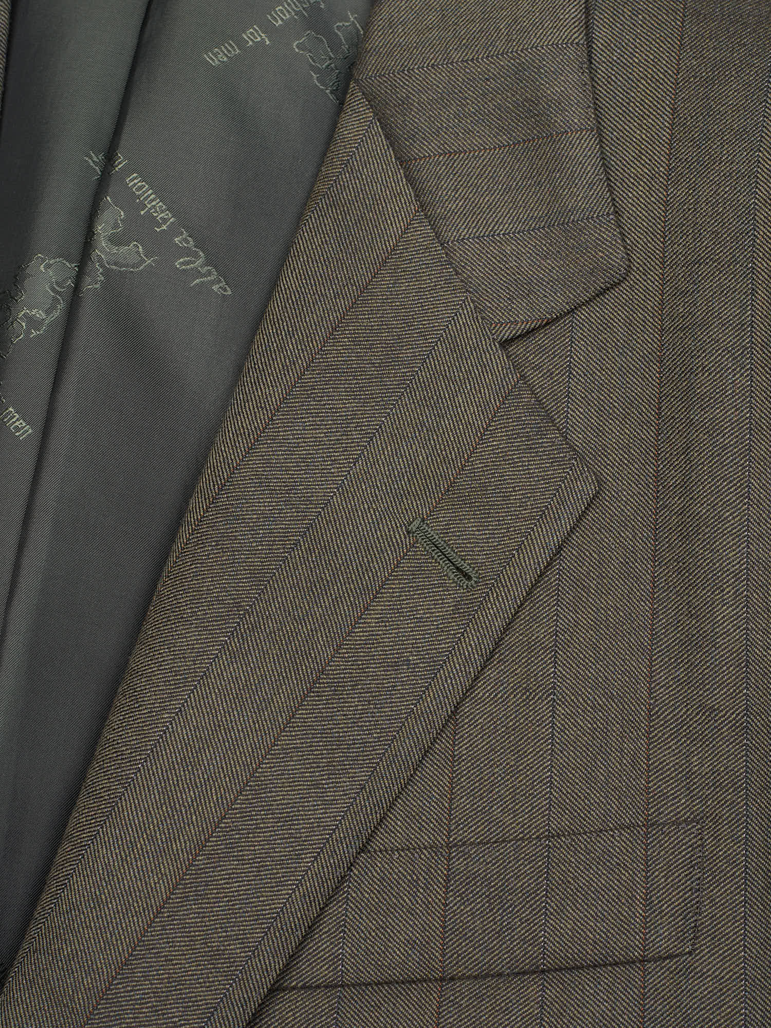 ABLA for Sir Wilson Handmade Olive Gray Herringbone Wool–Cashmere Business Suit