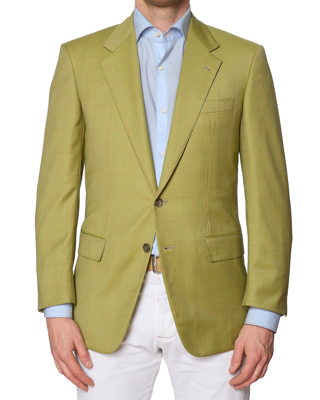 ABLA by Angelo Blasi Handmade Beige Plaid Wool Jacket EU 46 NEW US 36 38