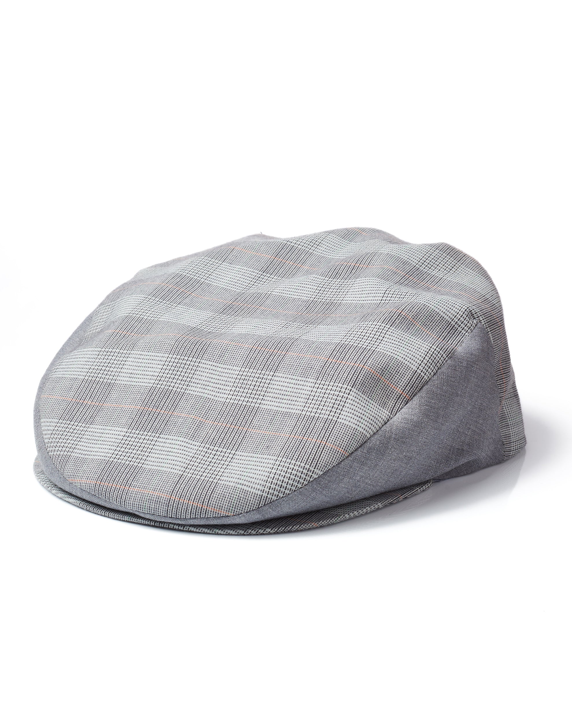 AERO France Gray Prince of Wales Wool Blend Snap Flat Cap Size 56 / S