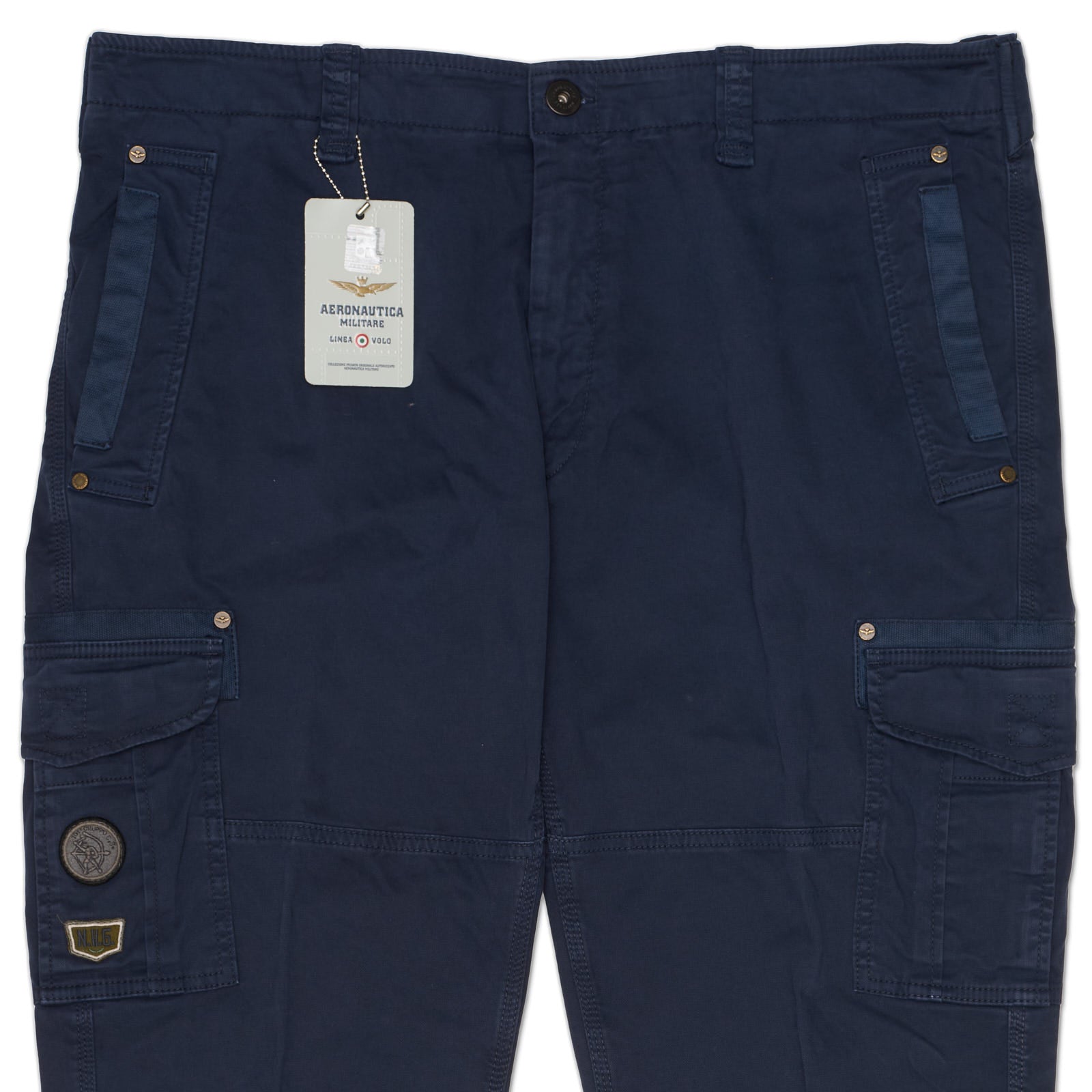 AERONAUTICA MILITARE Navy Blue Cotton Cargo Pants EU 58 NEW US 42