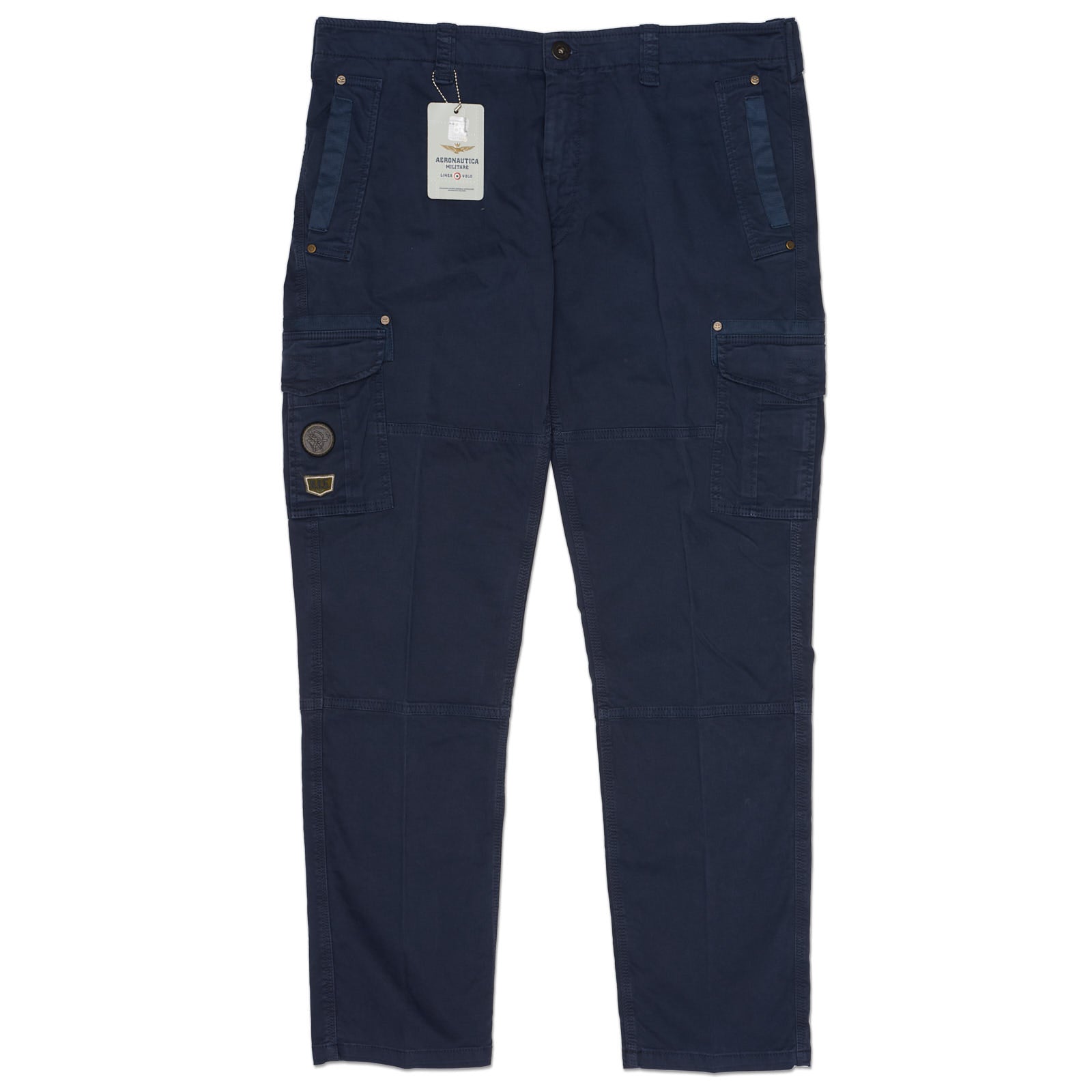 AERONAUTICA MILITARE Navy Blue Cotton Cargo Pants EU 58 NEW US 42