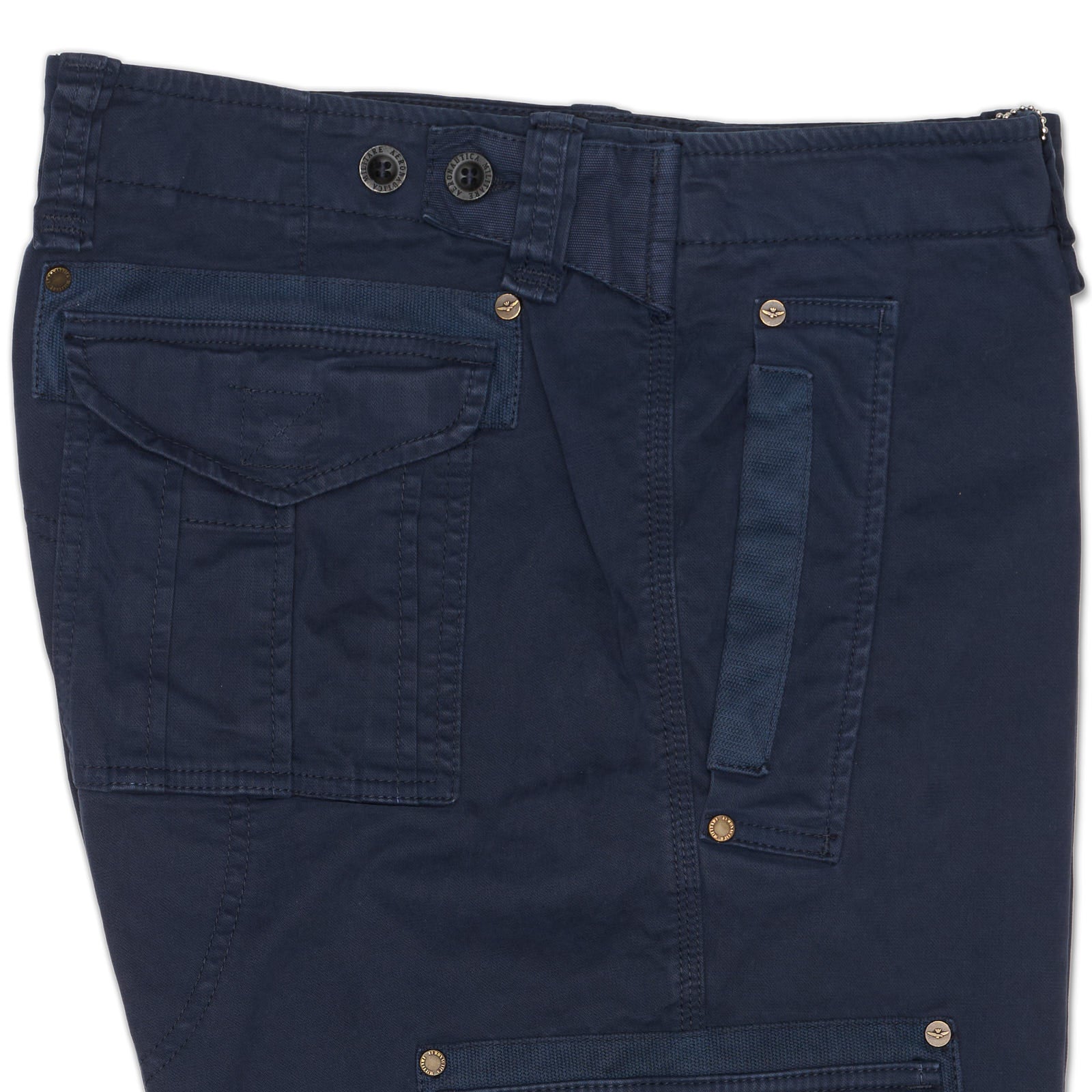 AERONAUTICA MILITARE Navy Blue Cotton Cargo Pants EU 58 NEW US 42