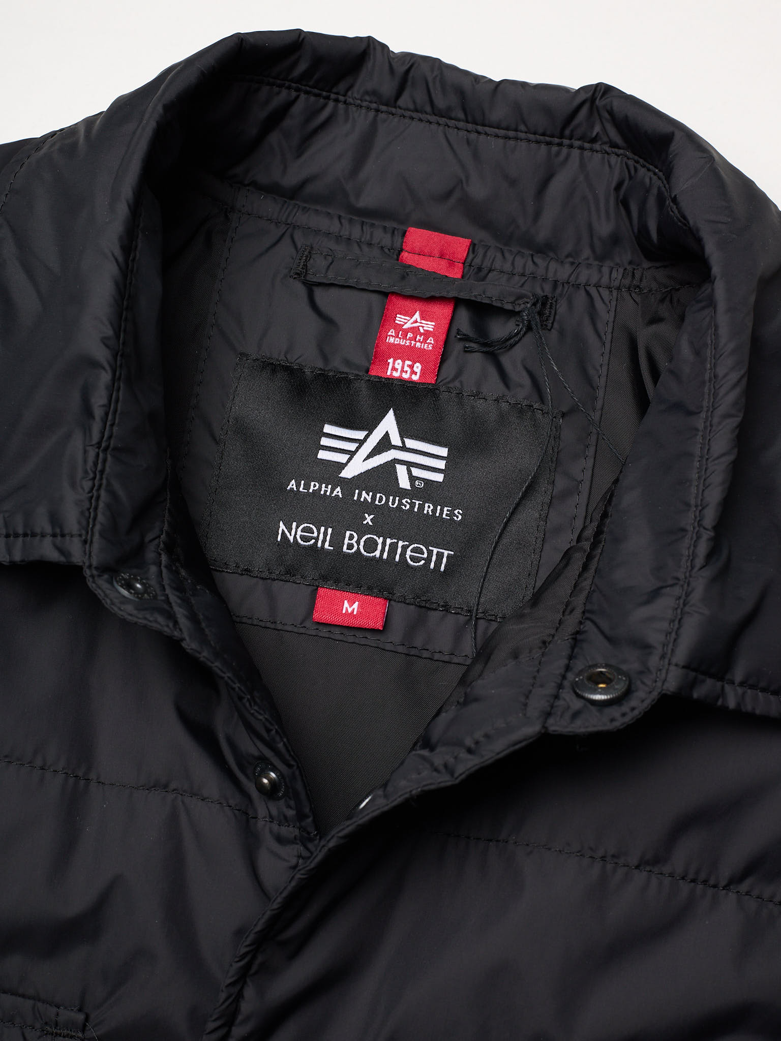ALPHA INDUSTRIES x Neil Barrett Black Padded Overshirt Jacket Limited Edition
