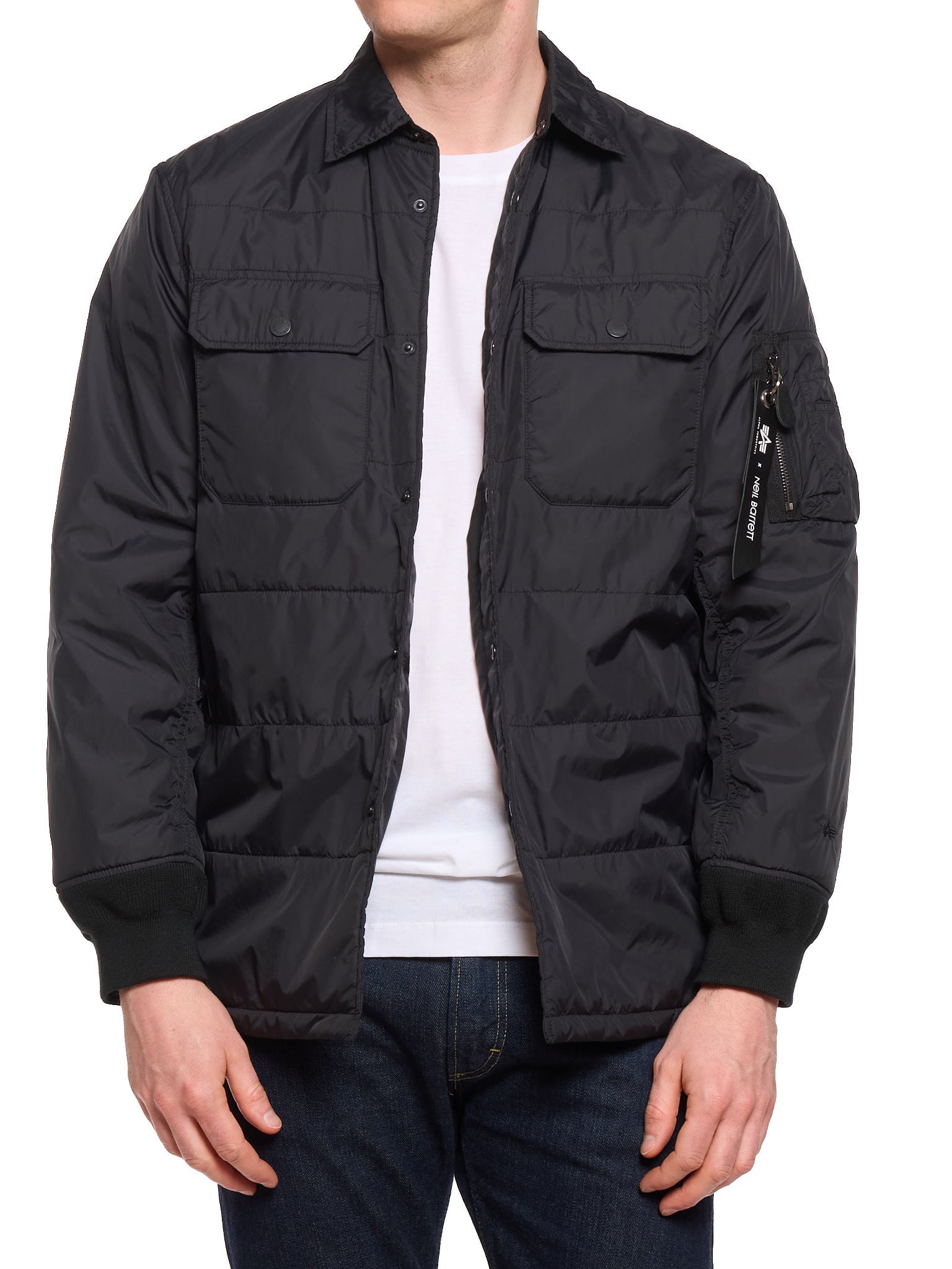 ALPHA INDUSTRIES x Neil Barrett Black Padded Overshirt Jacket Limited Edition