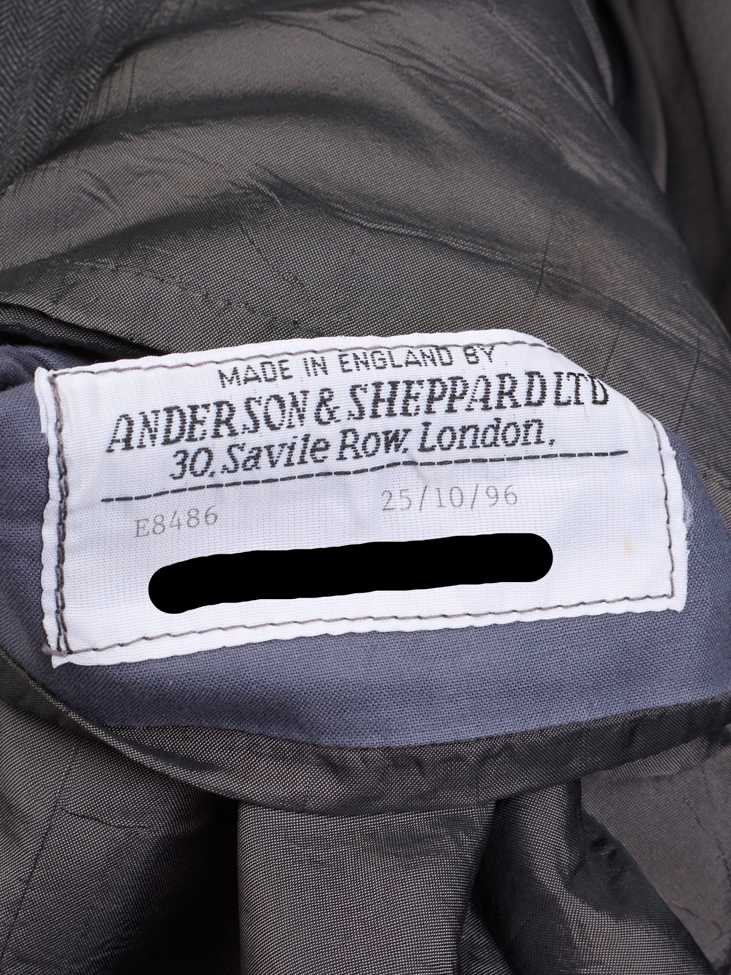 ANDERSON & SHEPPARD Dark Gray Herringbone Wool Bespoke Suit 2 Pairs of Pants