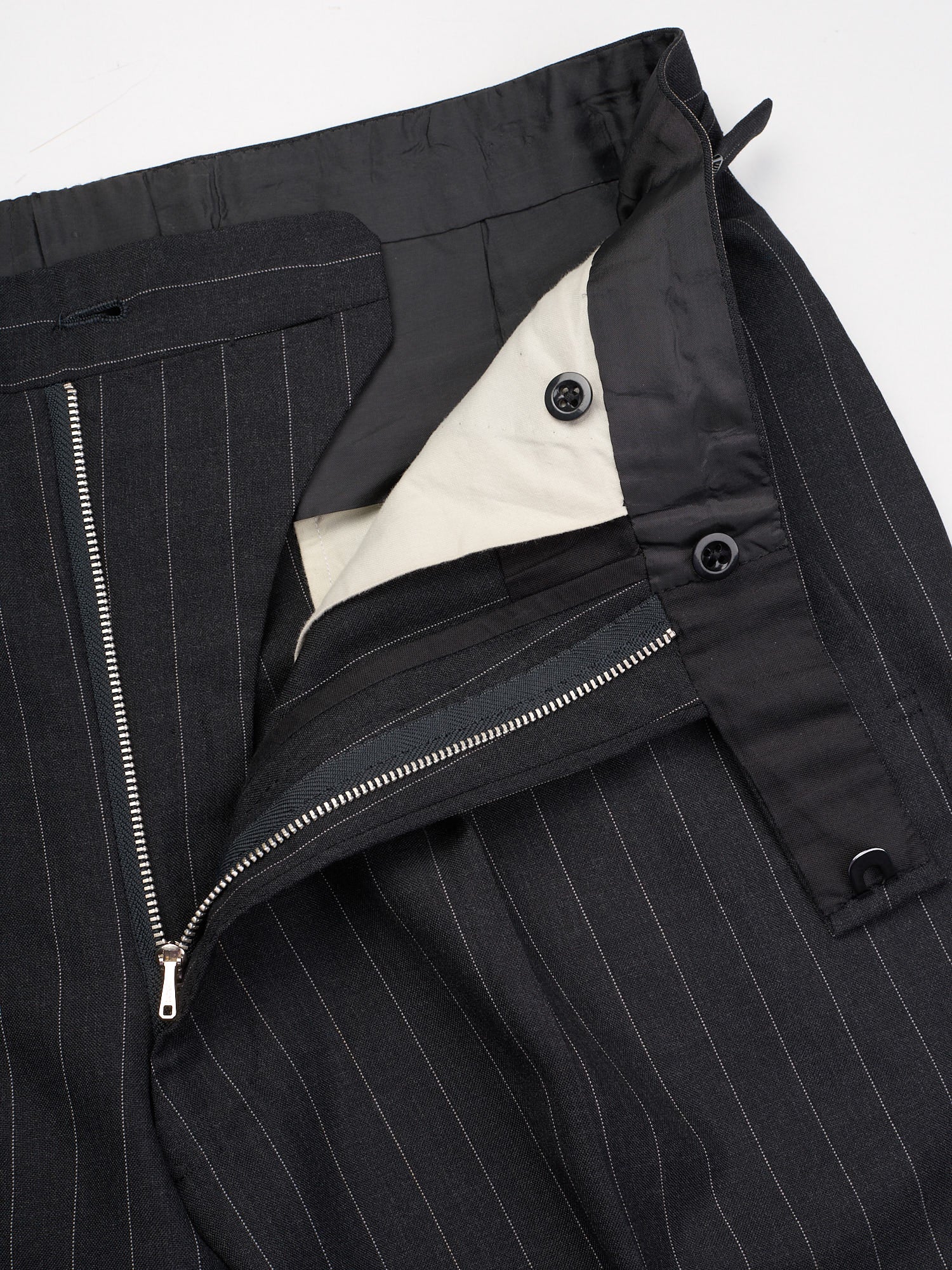 ANDERSON & SHEPPARD Savile Row Gray Pinstripe Bespoke Suit 2 Pairs of Pants