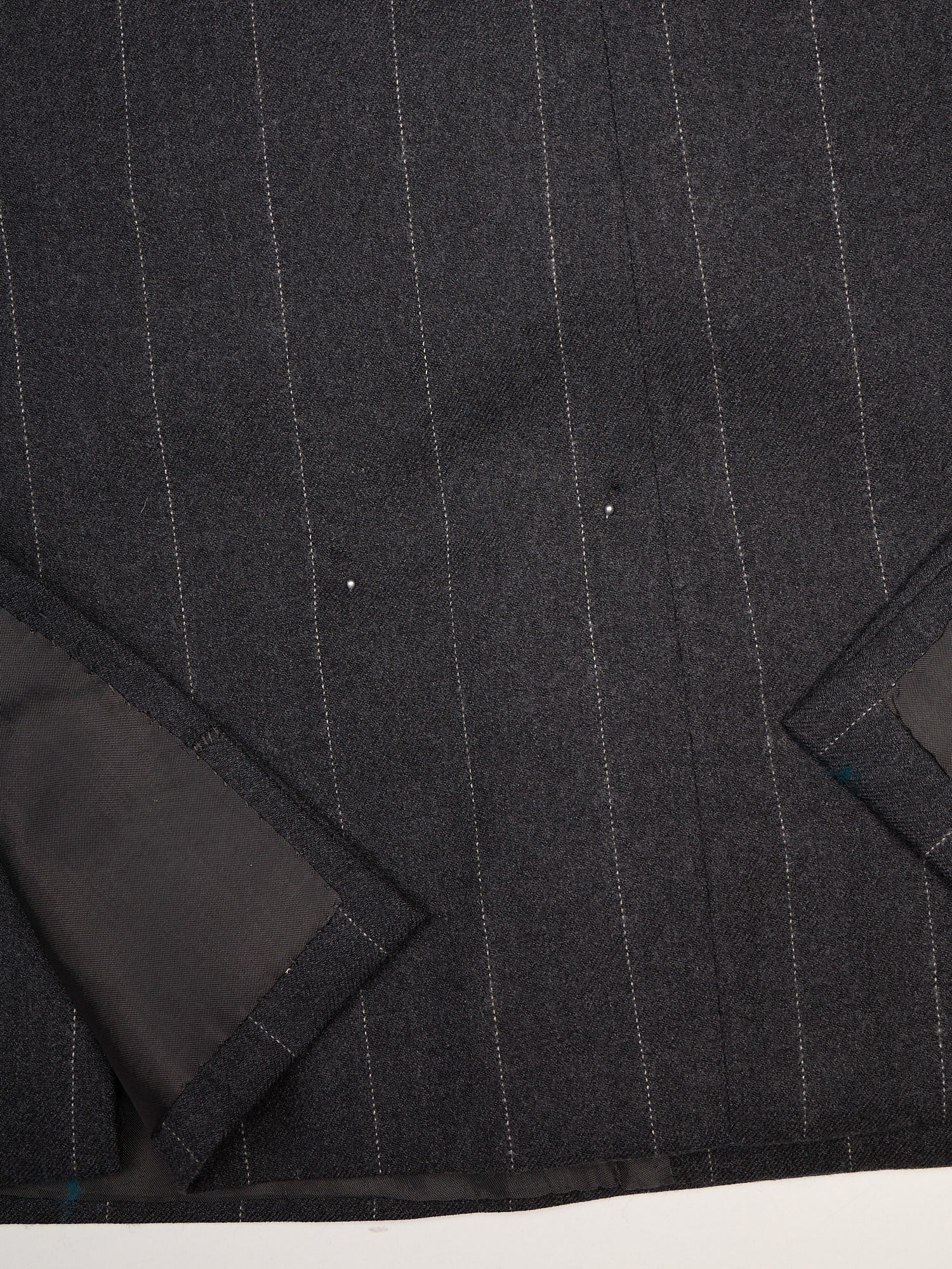 ANDERSON & SHEPPARD Gray Pinstripe Wool DB Bespoke Suit 2 Pairs of Pants