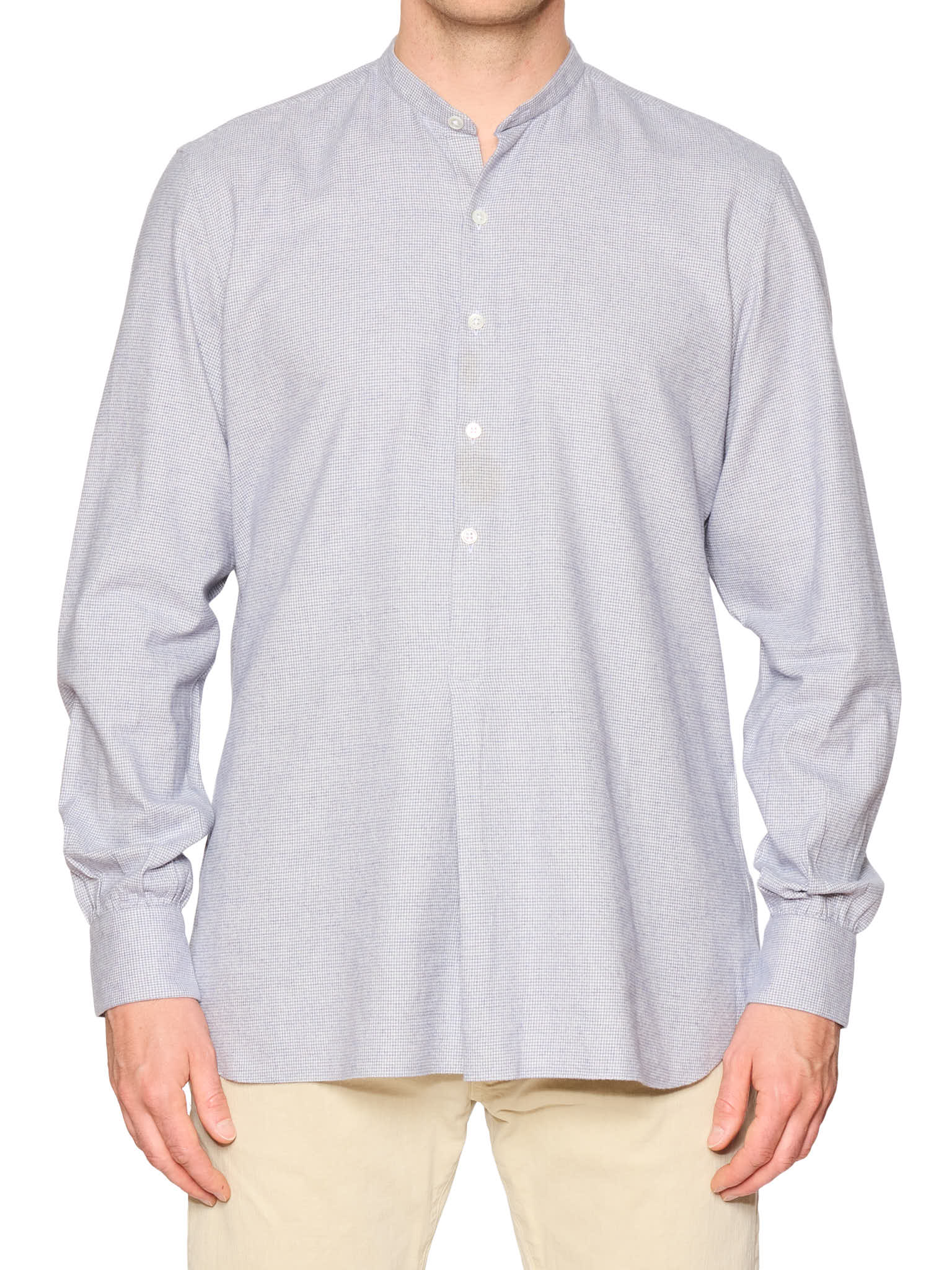 ANDERSON & SHEPPARD Gray Plaid Cotton Shirt EU 41 US 16 NEW