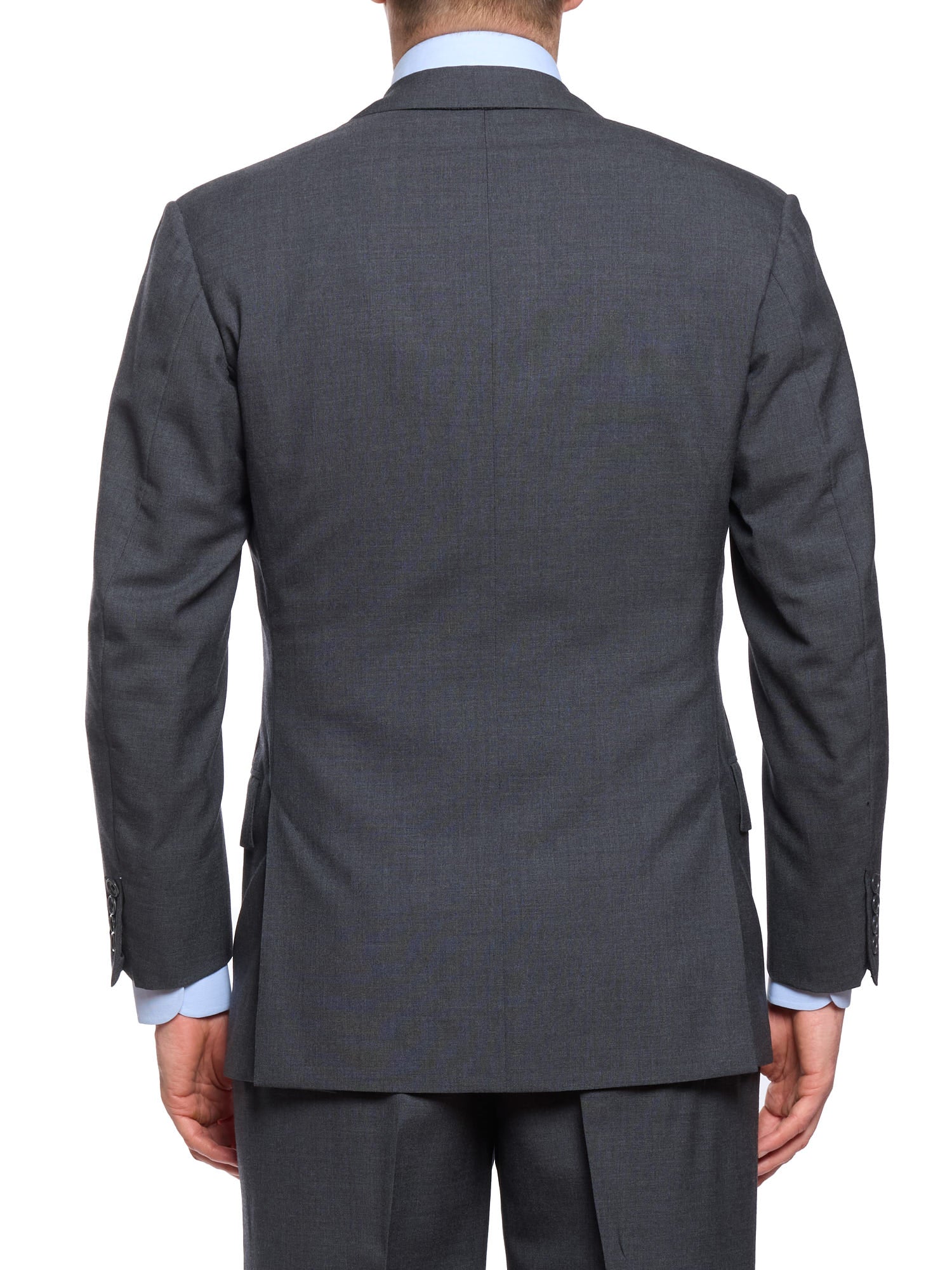 ANDERSON & SHEPPARD Savile Row Gray Wool Bespoke Suit 2 Pairs of Pants