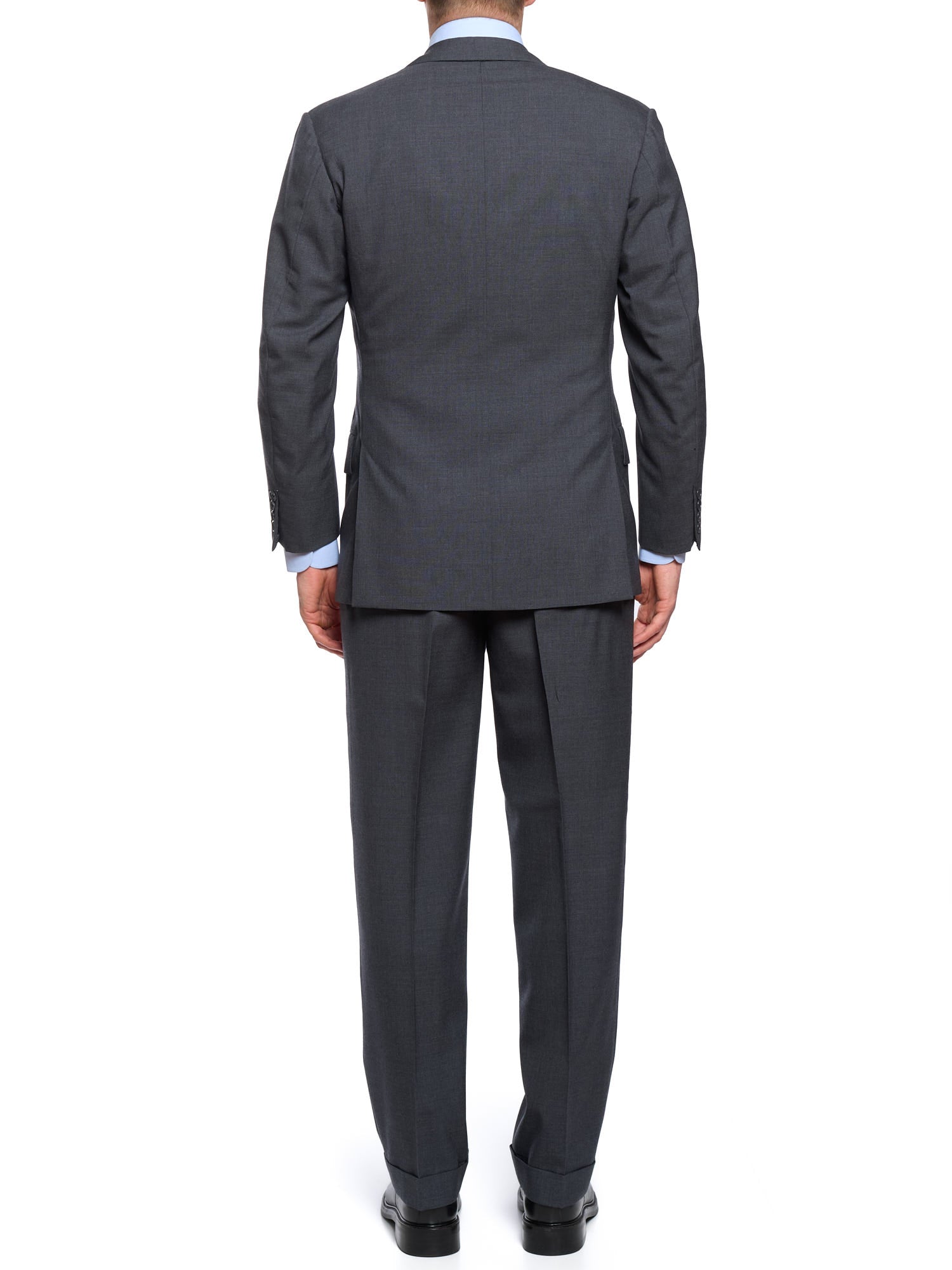 ANDERSON & SHEPPARD Savile Row Gray Wool Bespoke Suit 2 Pairs of Pants