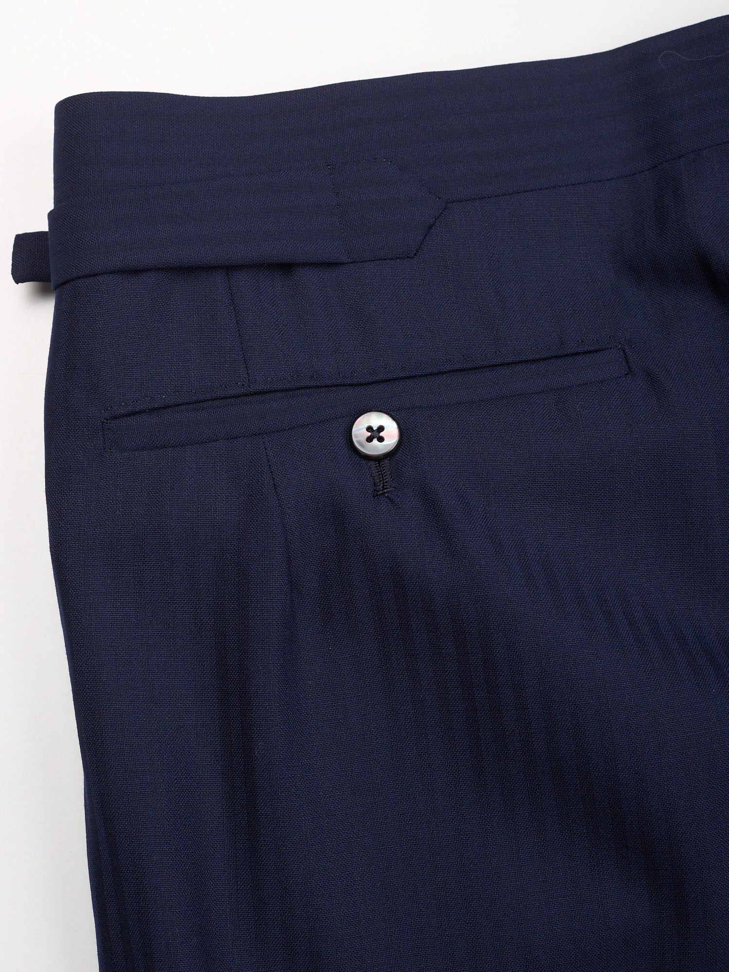 ANDERSON & SHEPPARD Savile Row Blue Herringbone Bespoke Suit 2 Pairs of Pants