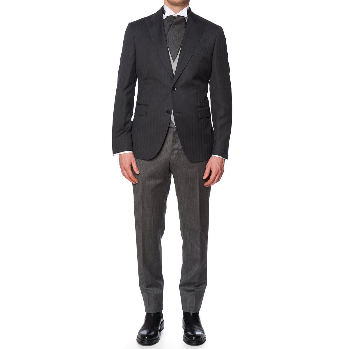 VANNUCCI 110's Wool Morning 3 Piece Suit Wedding EU 52 NEW US 42 VBC