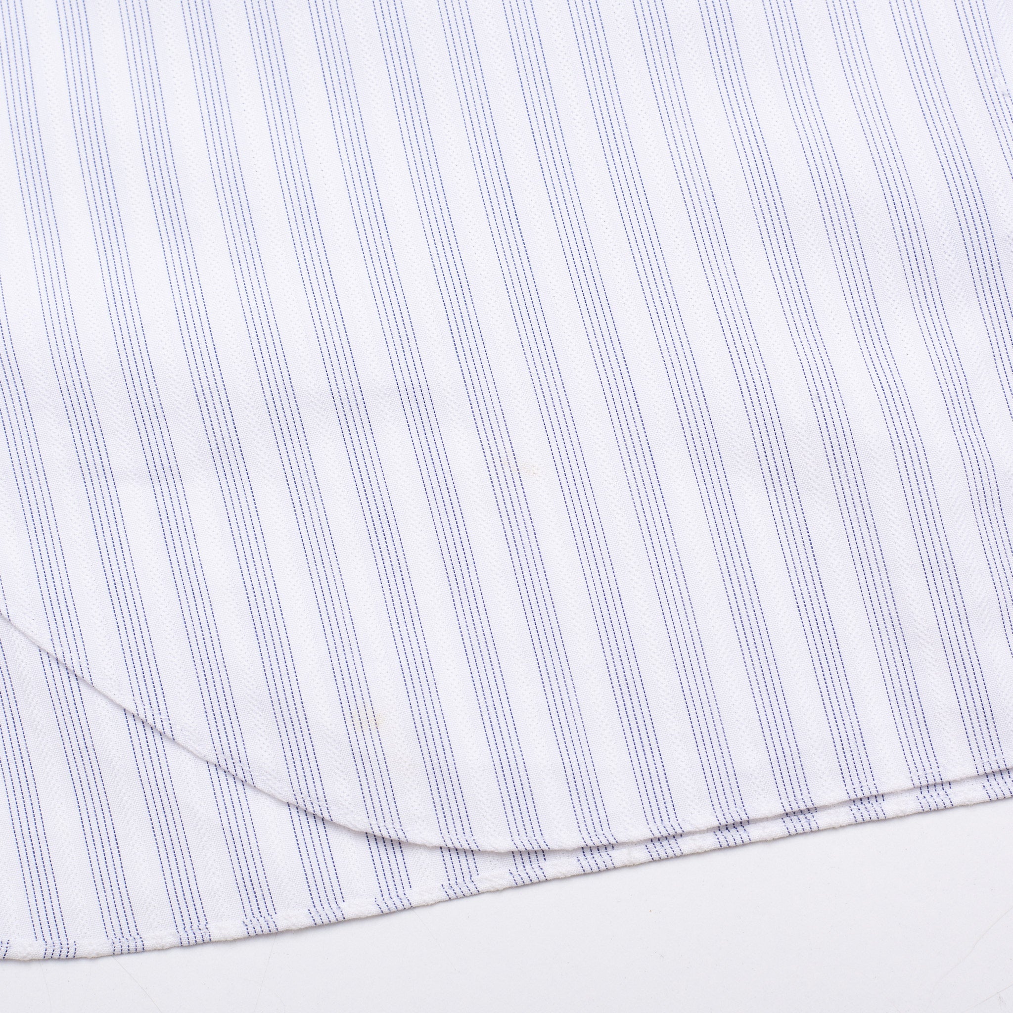 BARBA Handmade White Striped Cotton Button-Down Dress Shirt EU 40 US 15.75 BARBA