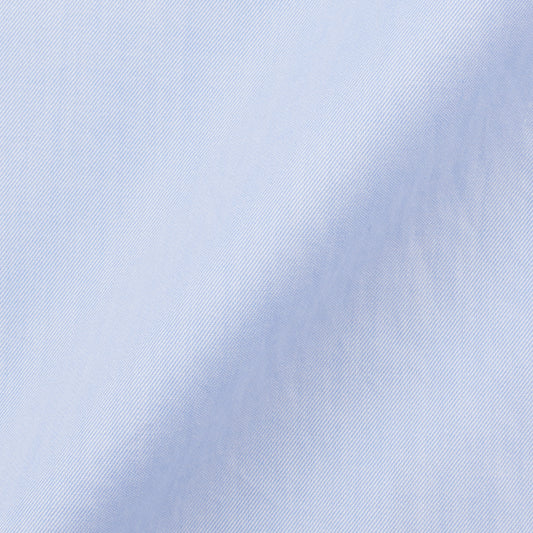 BARBA Napoli Handmade Solid Blue Twill Cotton Dress Shirt EU 40 US 15.75 Slim Fit