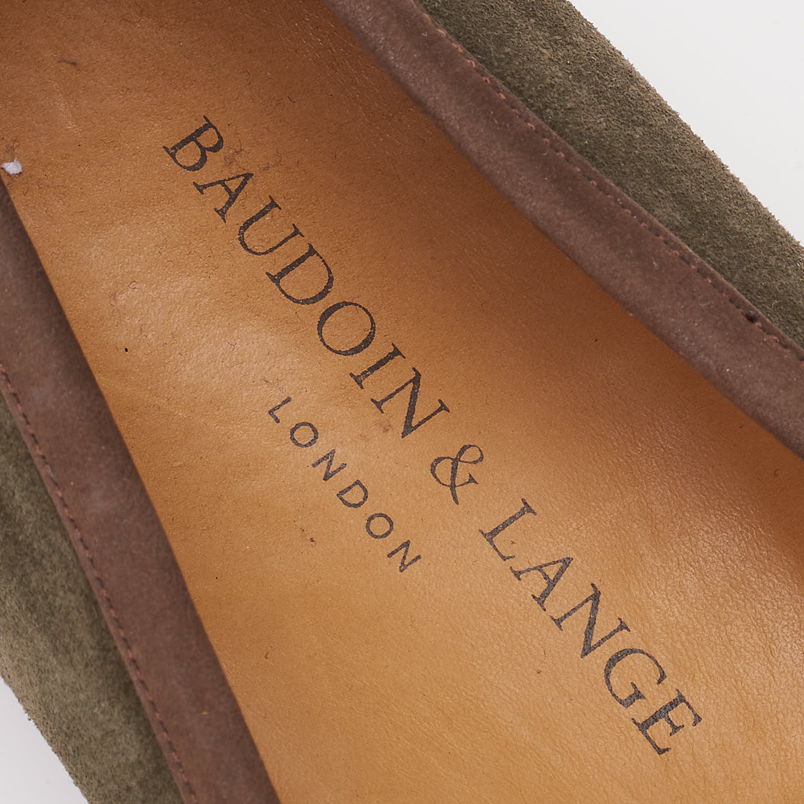BAUDOIN & LANGE Grand Fenelon Green Suede Leather Penny Loafers EU 40 US 7