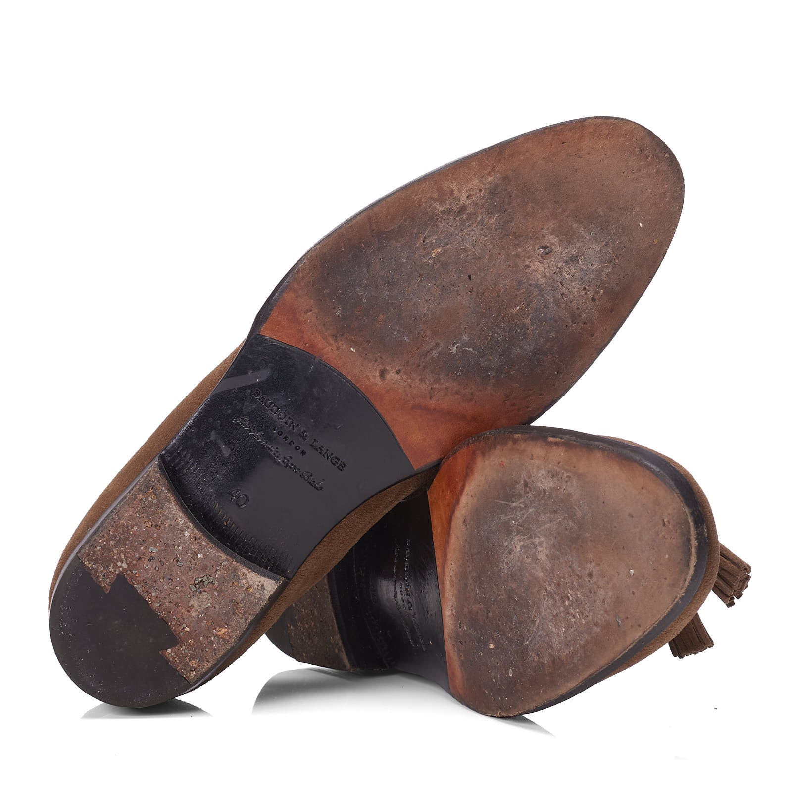BAUDOIN & LANGE Sagan Tan Asteria Suede Leather Classic Tassel Loafers EU 40 US 7
