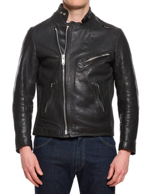 Vintage BELSTAFF Black Leather Motorcycle Jacket Cafe Racer Made in England